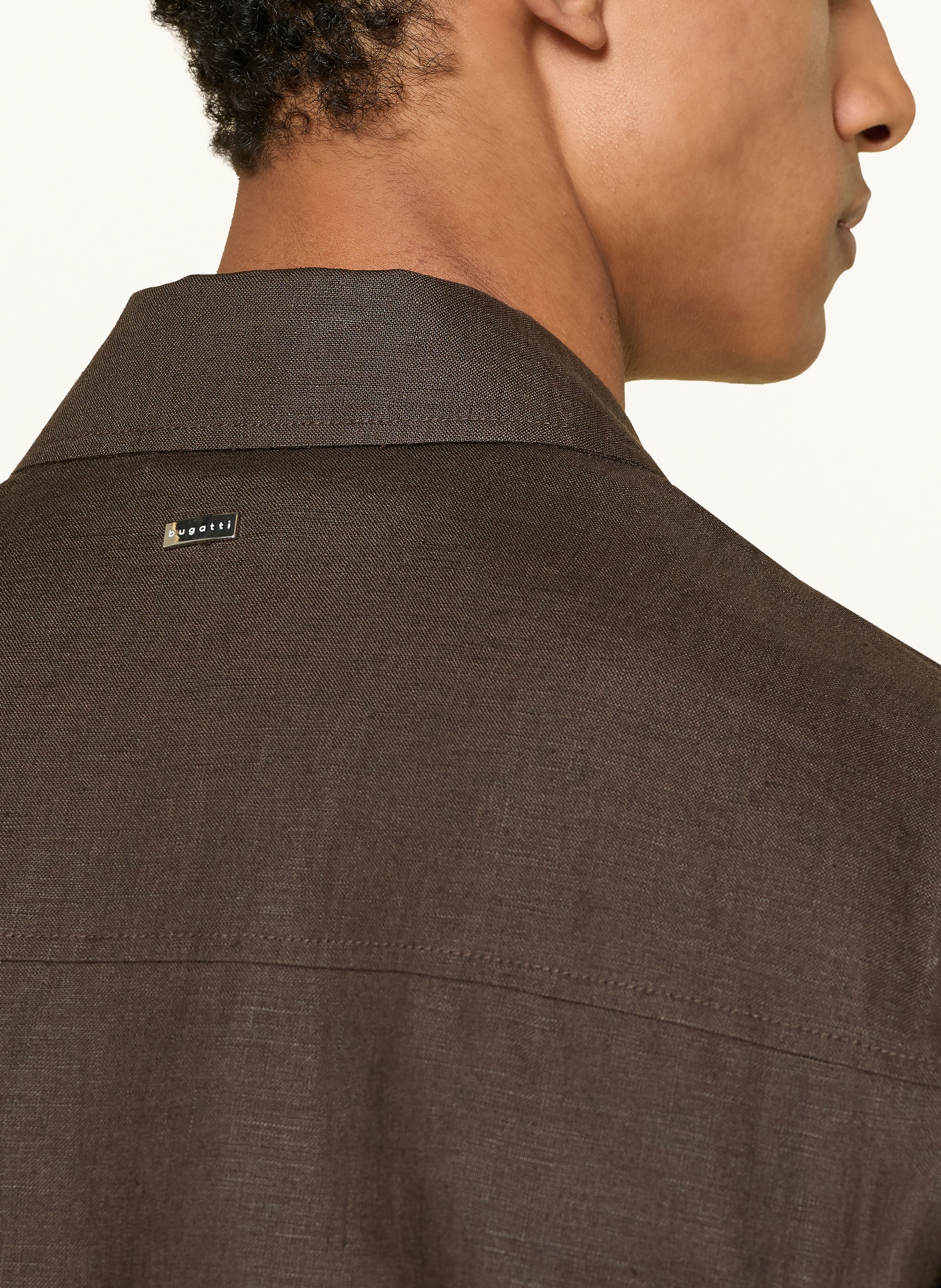 bugatti Blouson en lin: MARRON FONCÉ