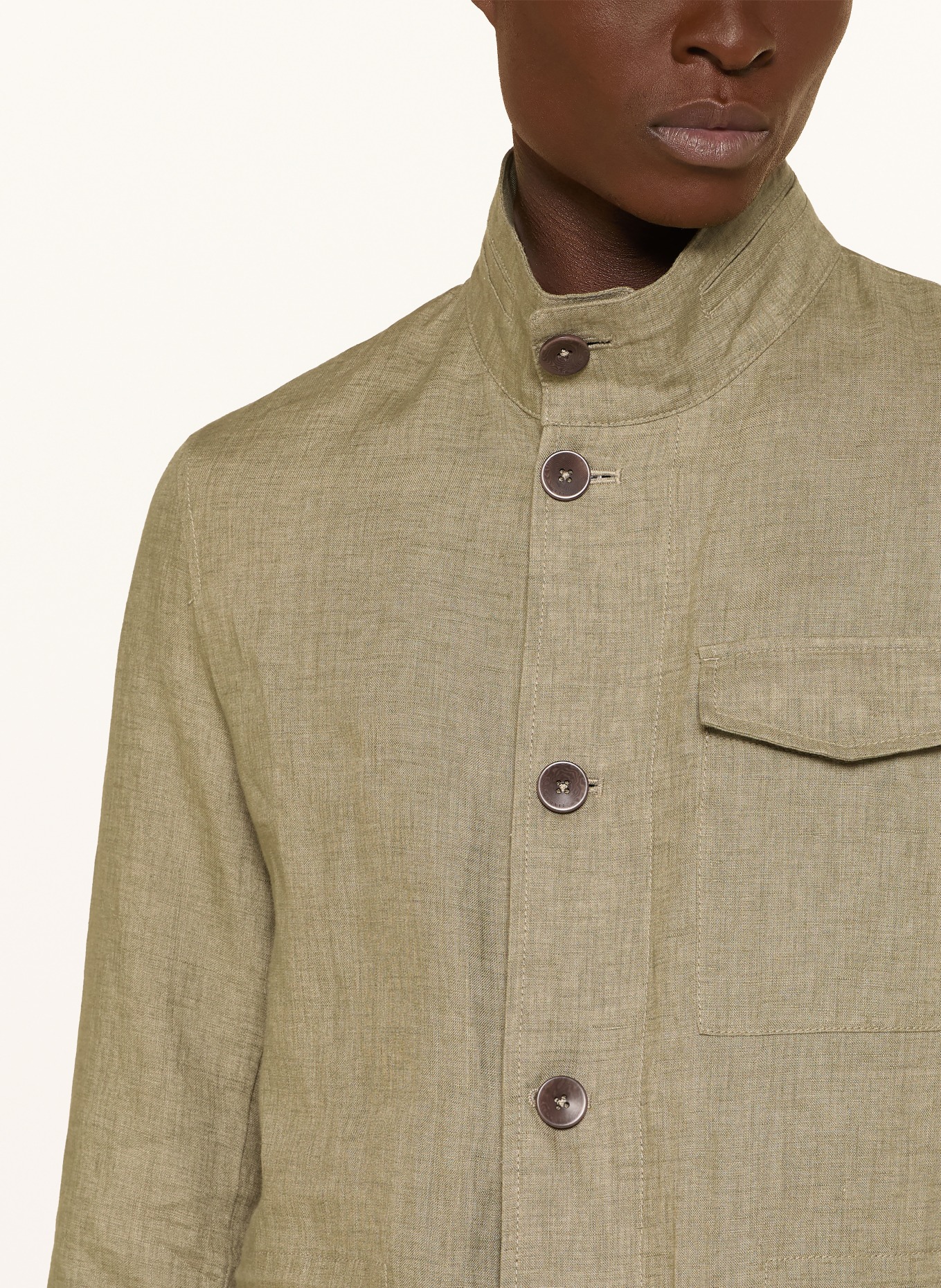 bugatti Fieldjacket aus Leinen: OLIV