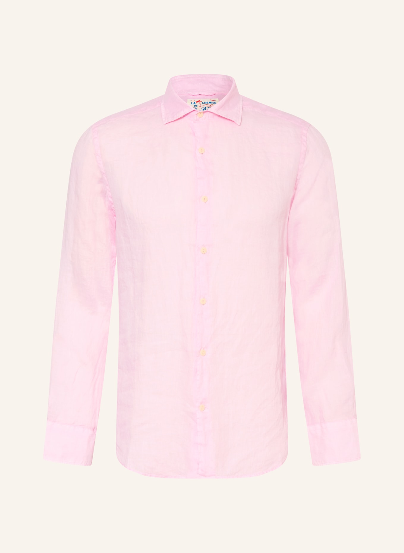 MC2 SAINT BARTH PAMPLONA Comfort Fit linen resort shirt: LIGHT PINK