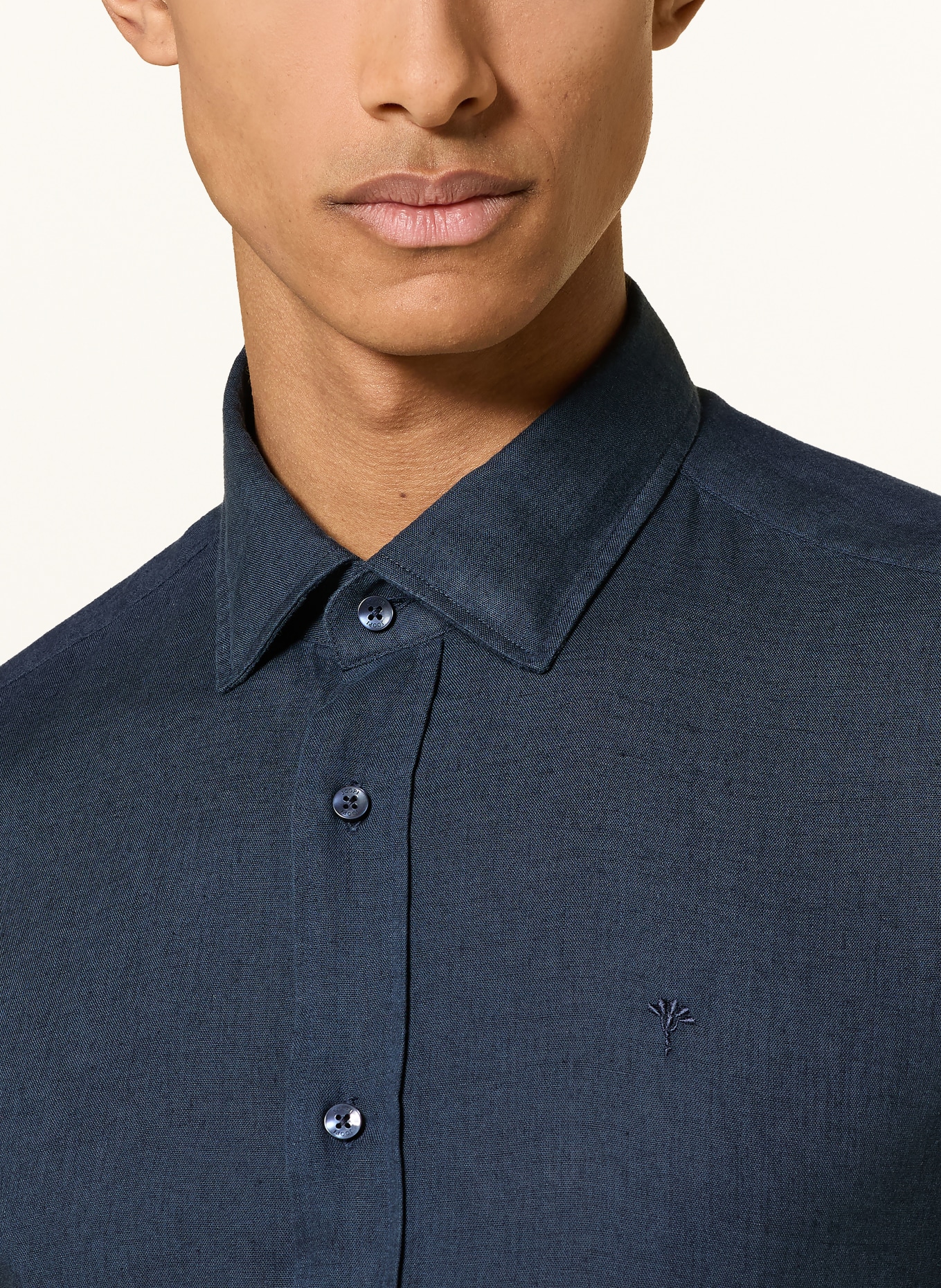 JOOP! Hemd MIKE Regular Fit mit Leinen: DUNKELBLAU