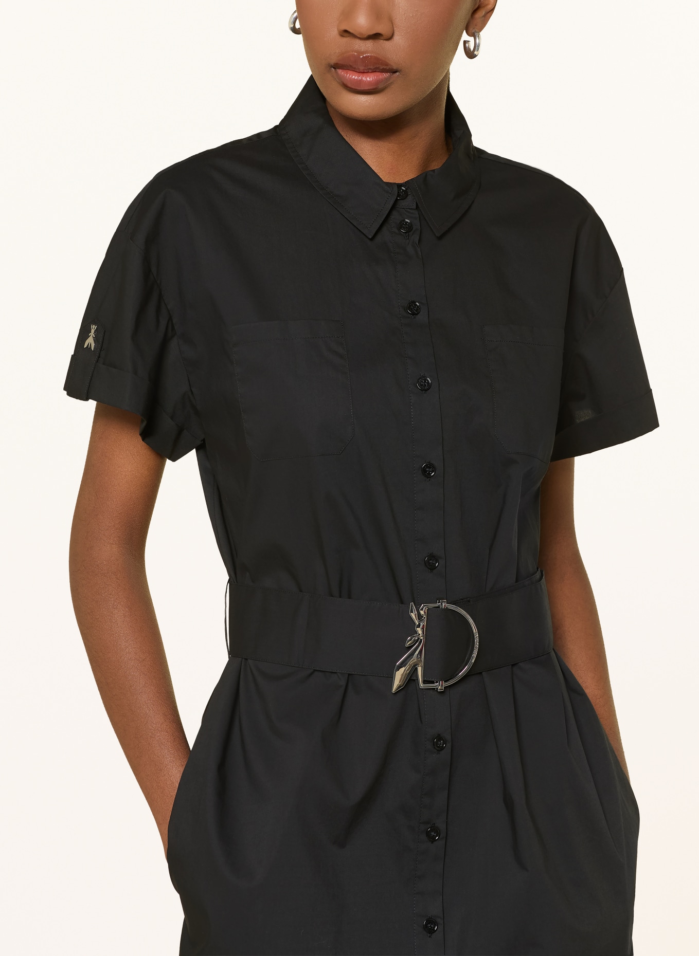 PATRIZIA PEPE Hemdblusenkleid: SCHWARZ