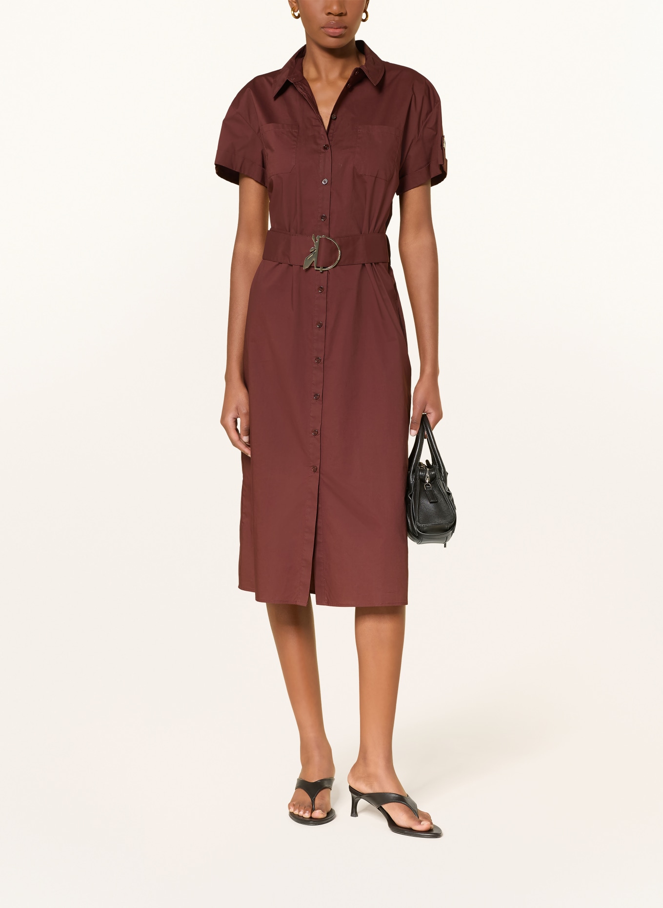 PATRIZIA PEPE Hemdblusenkleid: BRAUN