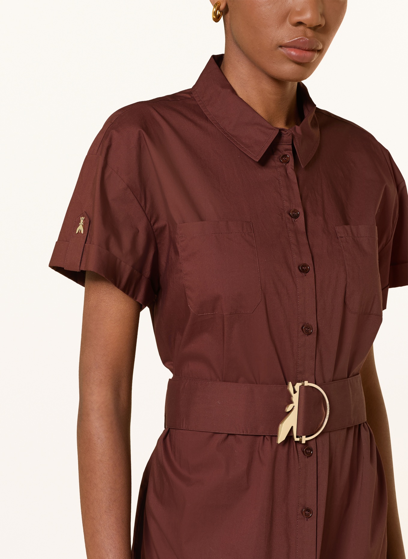 PATRIZIA PEPE Hemdblusenkleid: BRAUN