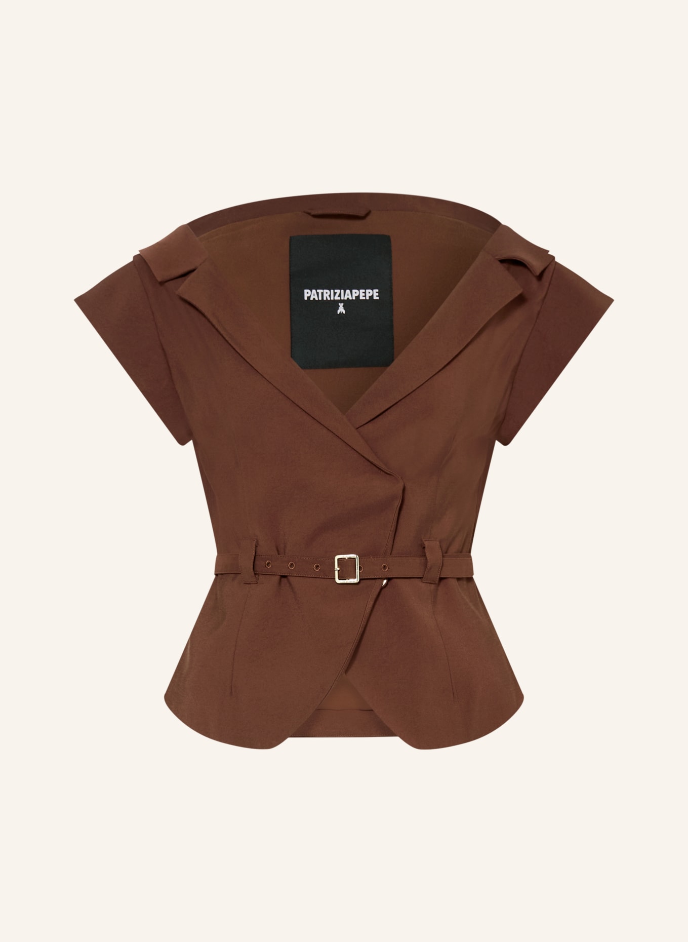 PATRIZIA PEPE Blazerweste: DUNKELBRAUN