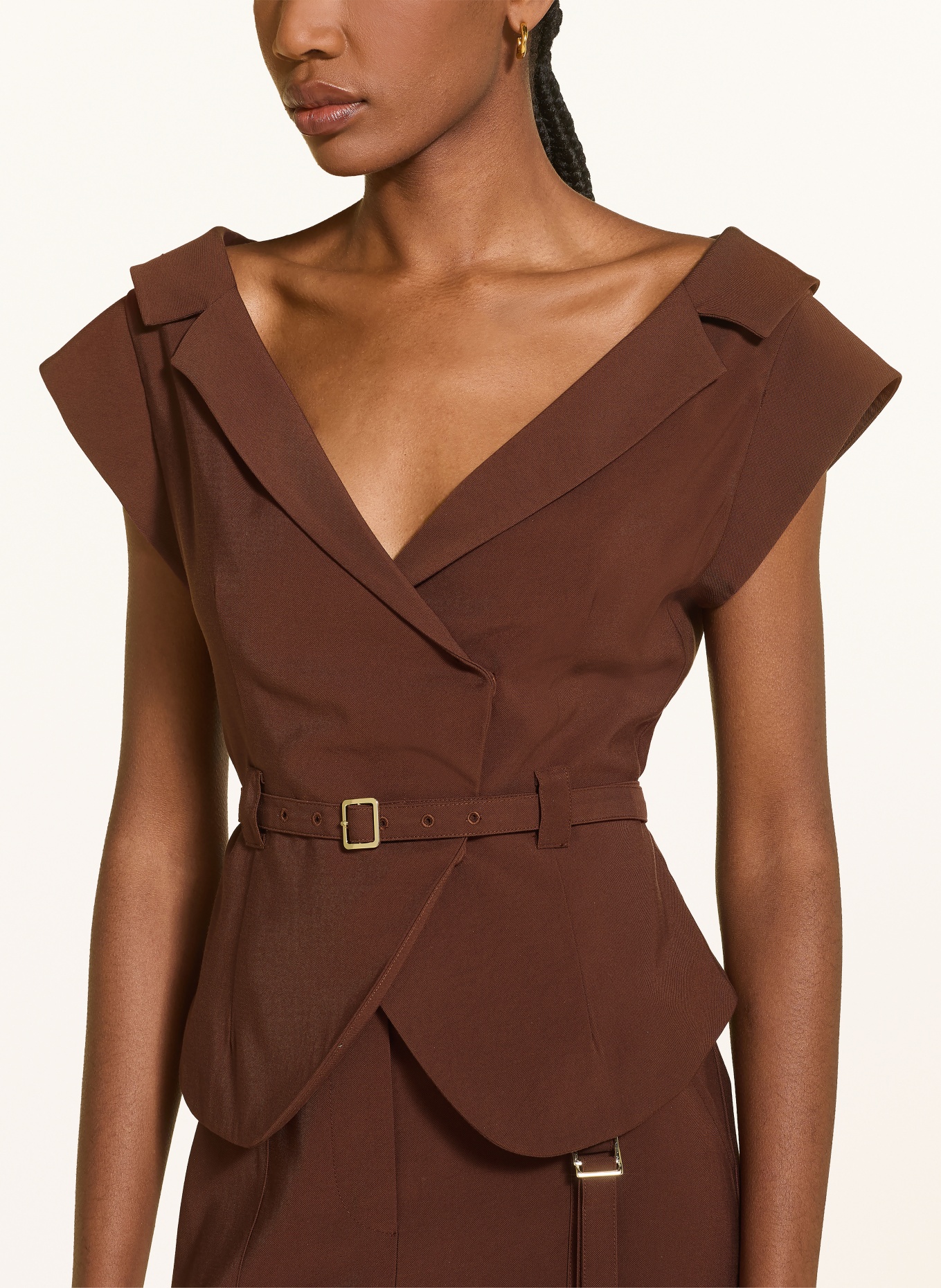 PATRIZIA PEPE Blazerweste: DUNKELBRAUN