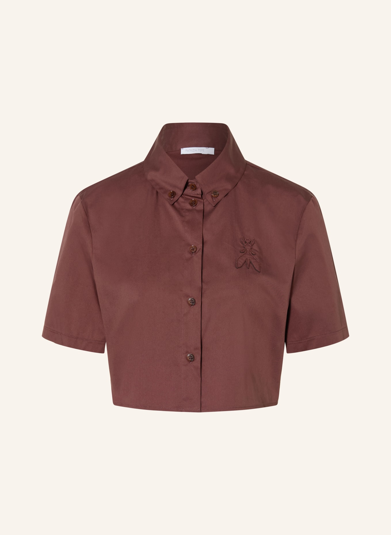 PATRIZIA PEPE Cropped-Hemdbluse: BRAUN
