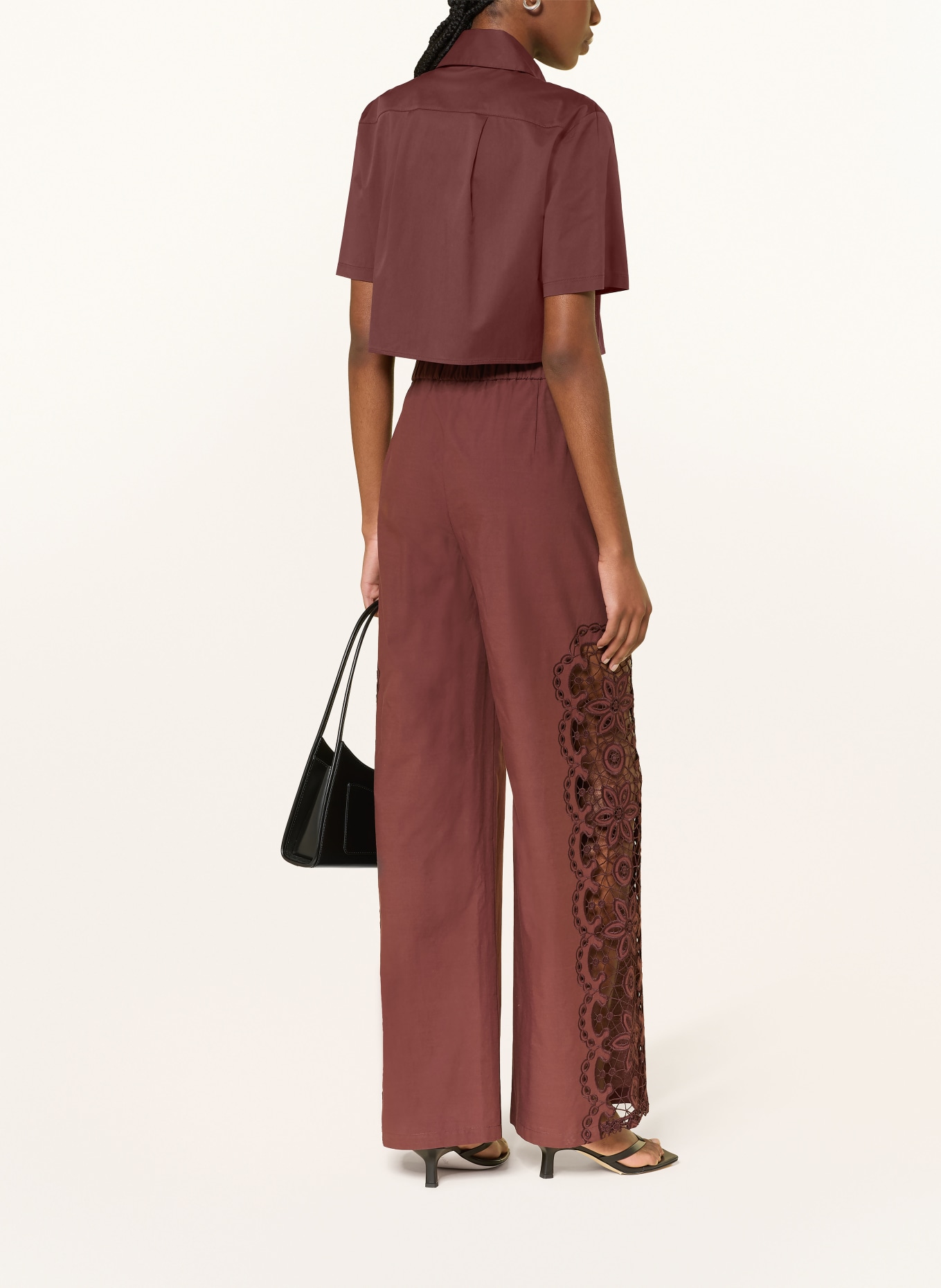 PATRIZIA PEPE Cropped-Hemdbluse: BRAUN