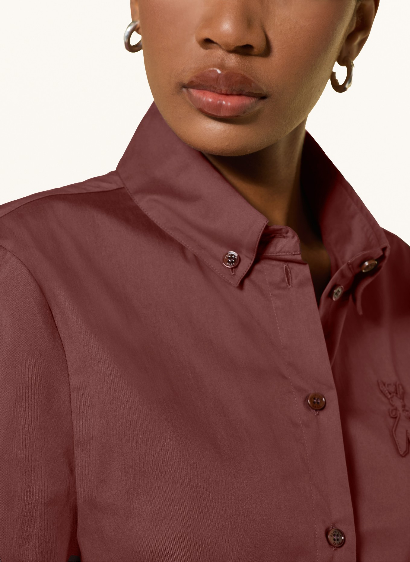 PATRIZIA PEPE Cropped-Hemdbluse: BRAUN