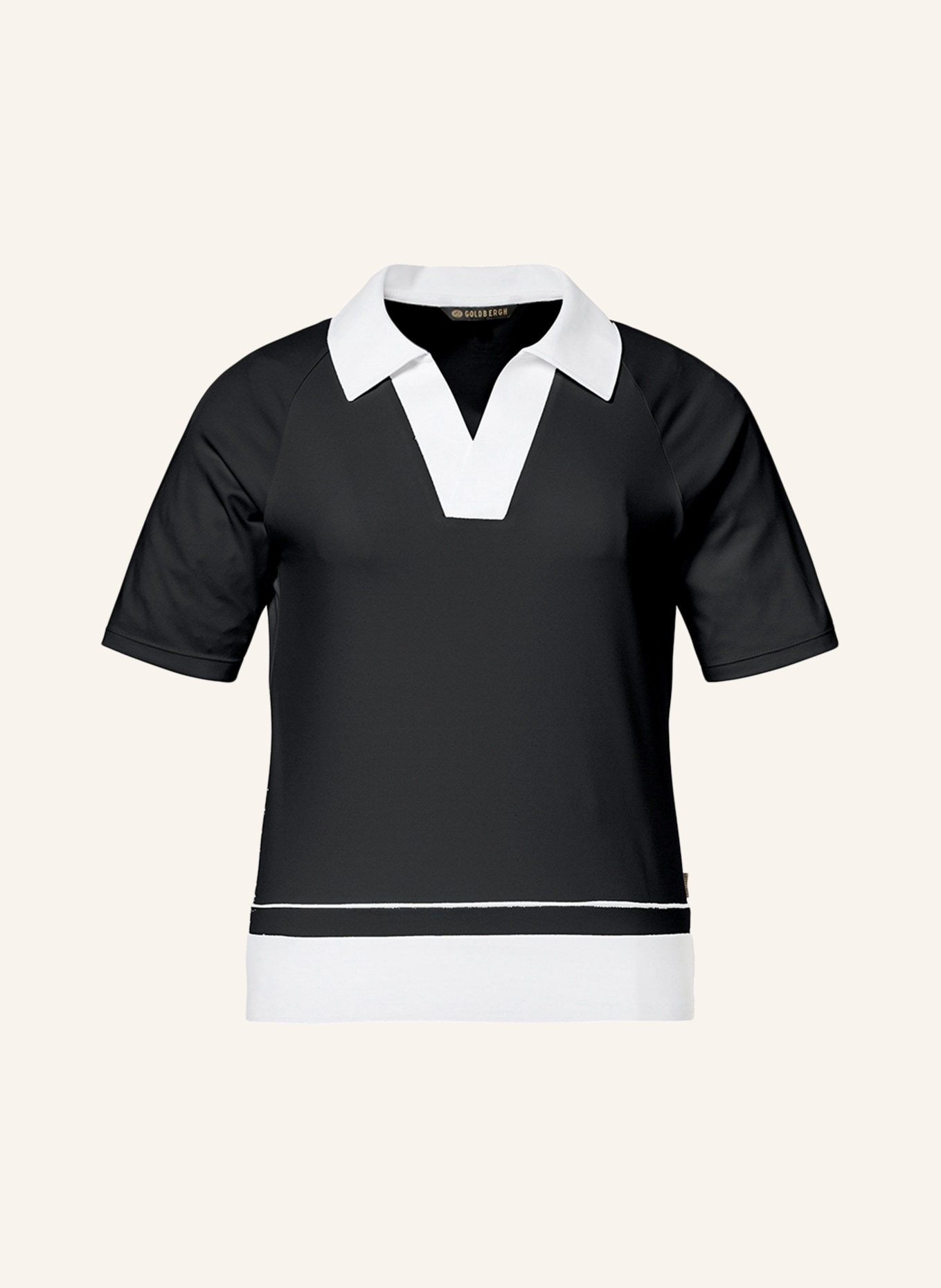 GOLDBERGH Funktions-Poloshirt PICCOLA: SCHWARZ / WEISS