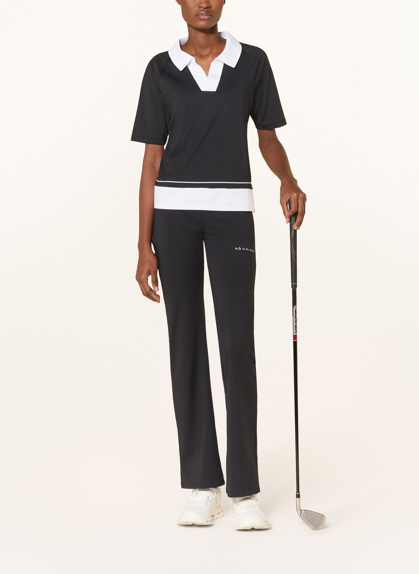 GOLDBERGH Funktions-Poloshirt PICCOLA: SCHWARZ / WEISS