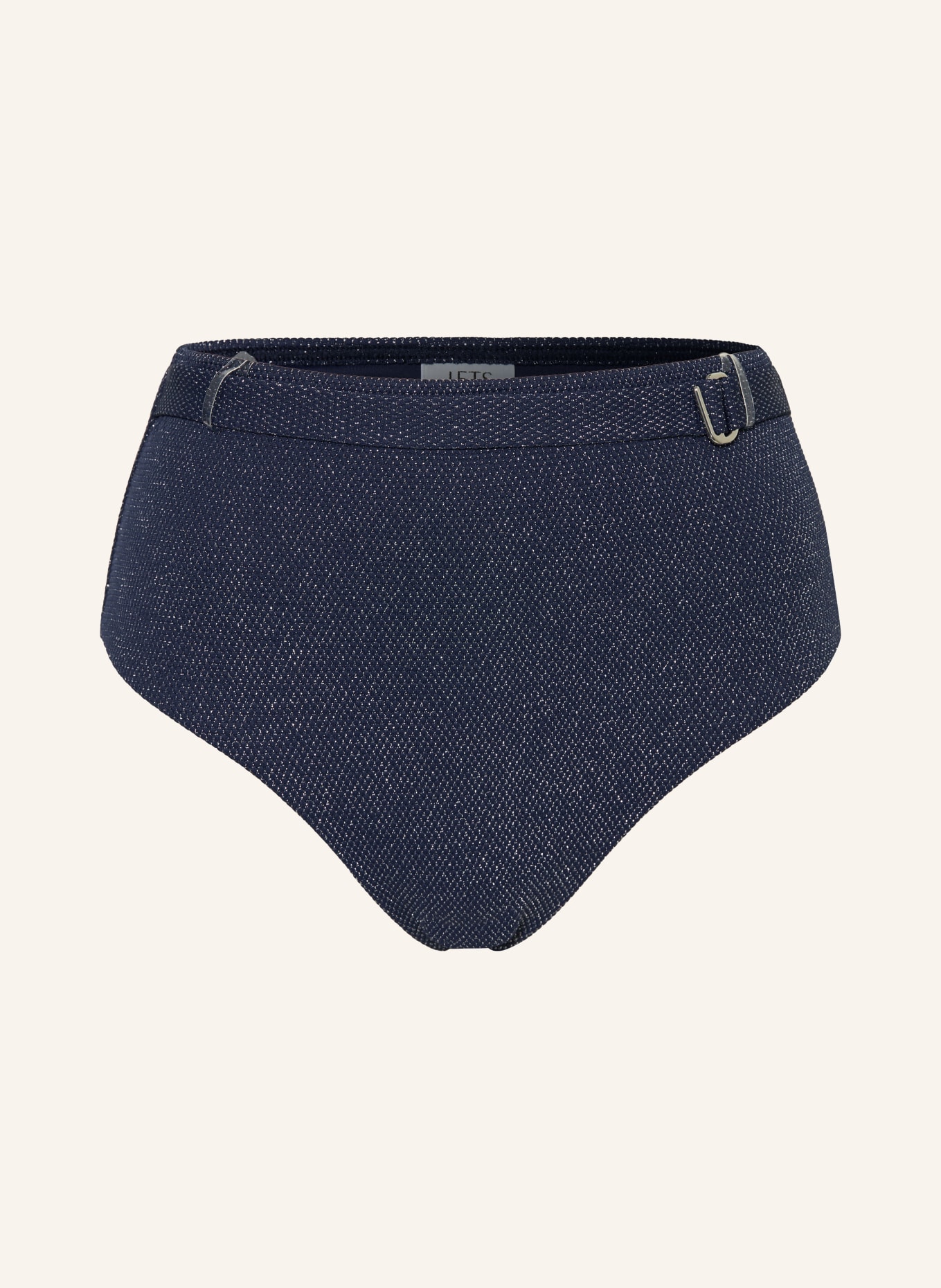 JETS Australia High-Waist-Bikini-Hose TIRARI NIGHTS mit Glitzergarn: DUNKELBLAU / SILBER