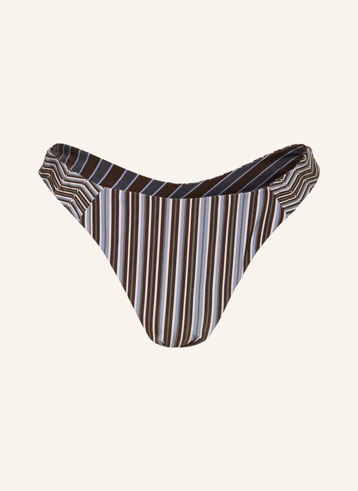 JETS Australia Bas de bikini brésilien réversible LAELIA: MARRON FONCÉ / CRÈME / BLEU FONCÉ