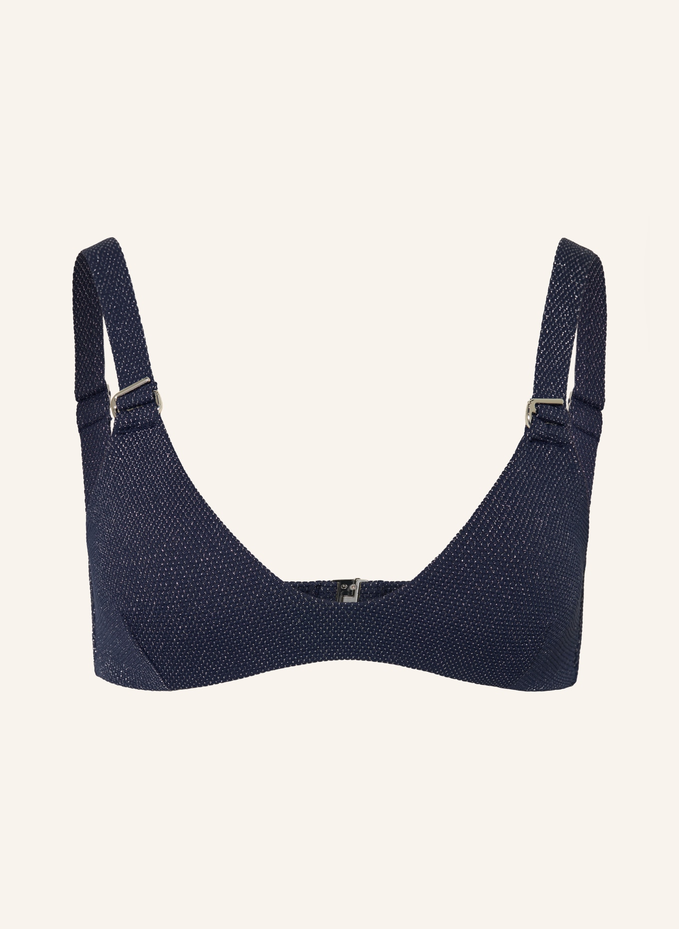 JETS Australia Bralette-Bikini-Top TIRARI NIGHTS mit Glitzergarn: DUNKELBLAU / SILBER