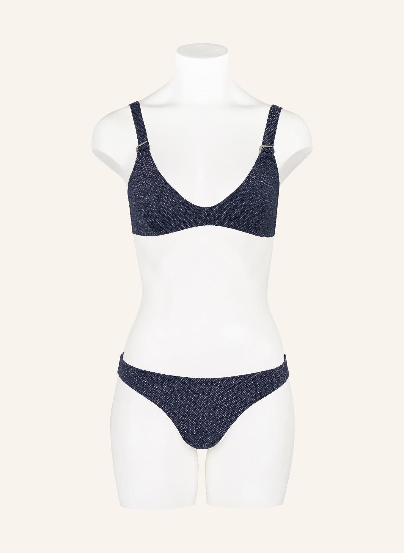 JETS Australia Bralette-Bikini-Top TIRARI NIGHTS mit Glitzergarn: DUNKELBLAU / SILBER