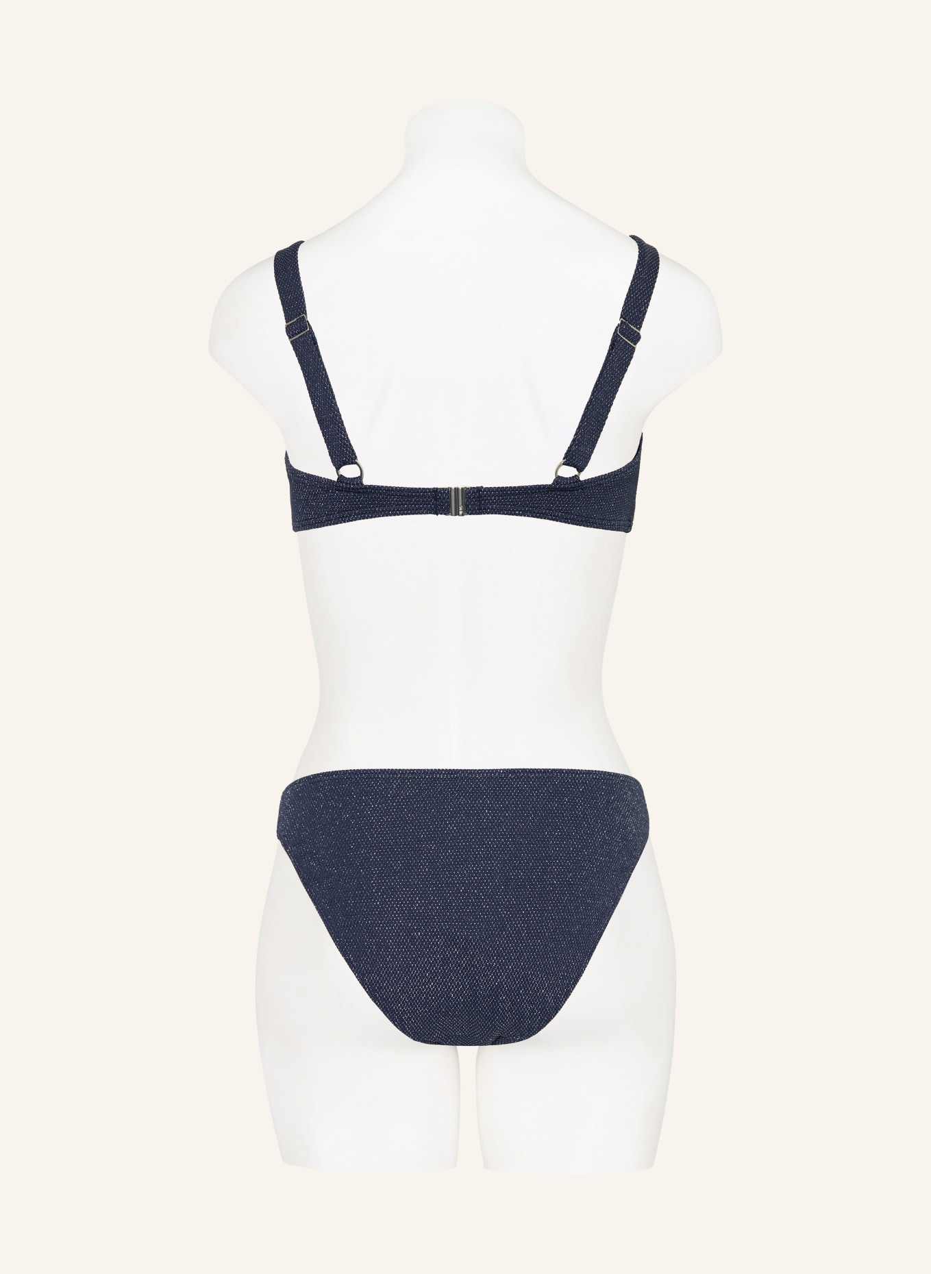 JETS Australia Bralette-Bikini-Top TIRARI NIGHTS mit Glitzergarn: DUNKELBLAU / SILBER