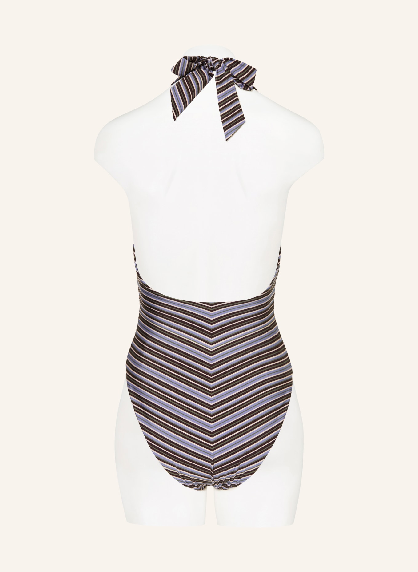 JETS Australia Maillot de bain dos nu réversible LAELIA: MARRON FONCÉ / ÉCRU / BLEU CLAIR