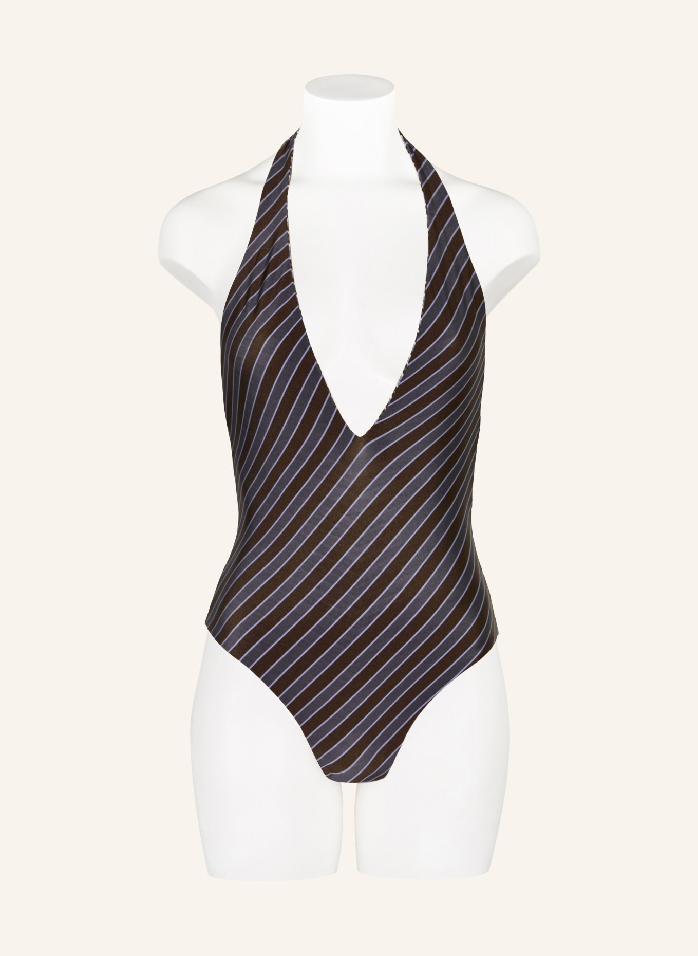 JETS Australia Maillot de bain dos nu réversible LAELIA: MARRON FONCÉ / ÉCRU / BLEU CLAIR