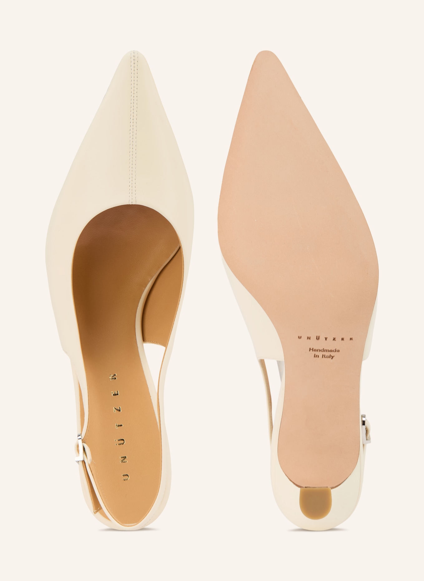 UNÜTZER Czółenka z paskiem: KREMOWY