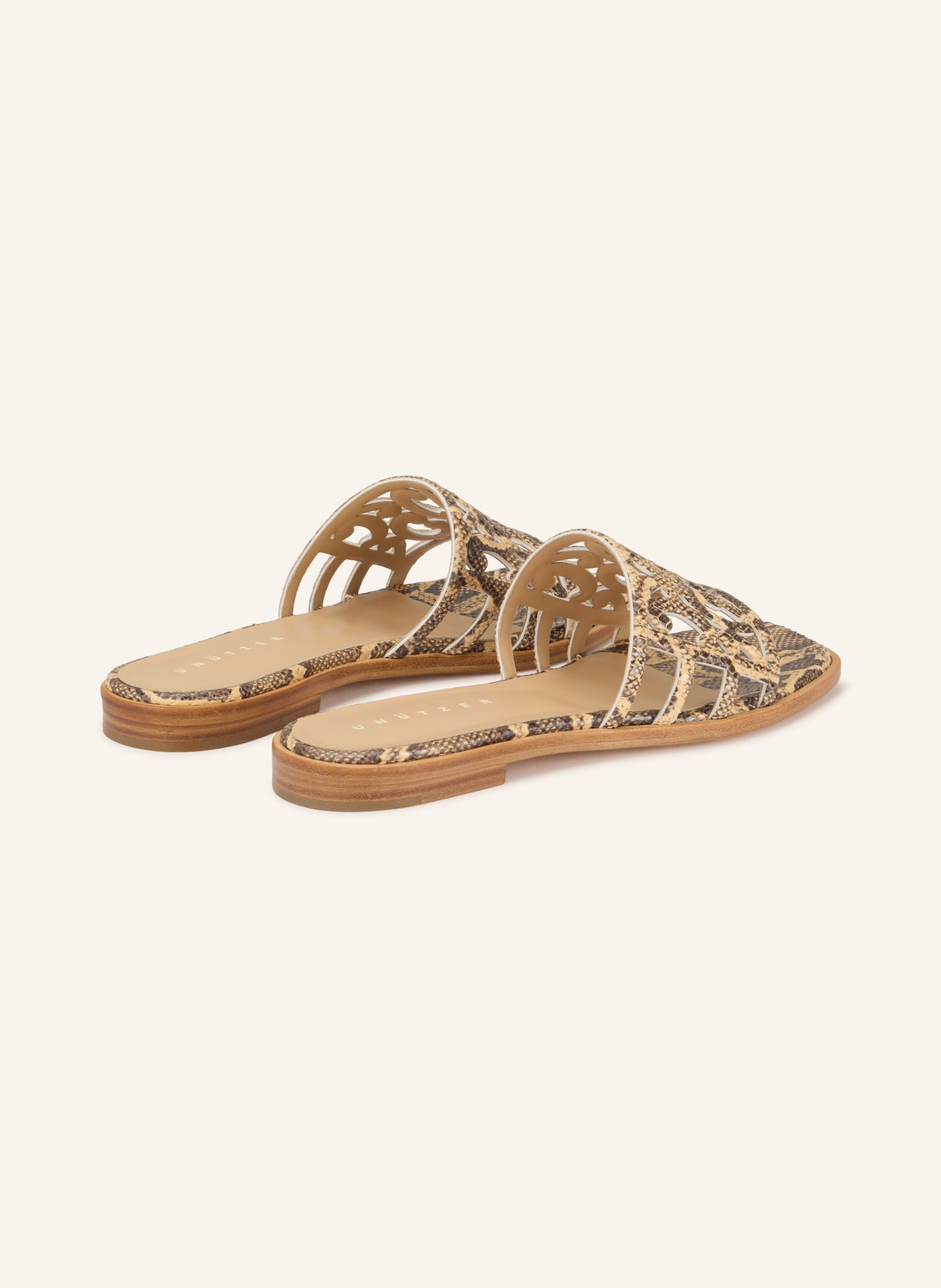 UNÜTZER Slippers met uitsnijdingen: LICHTBRUIN / TAUPE / DONKERGRIJS