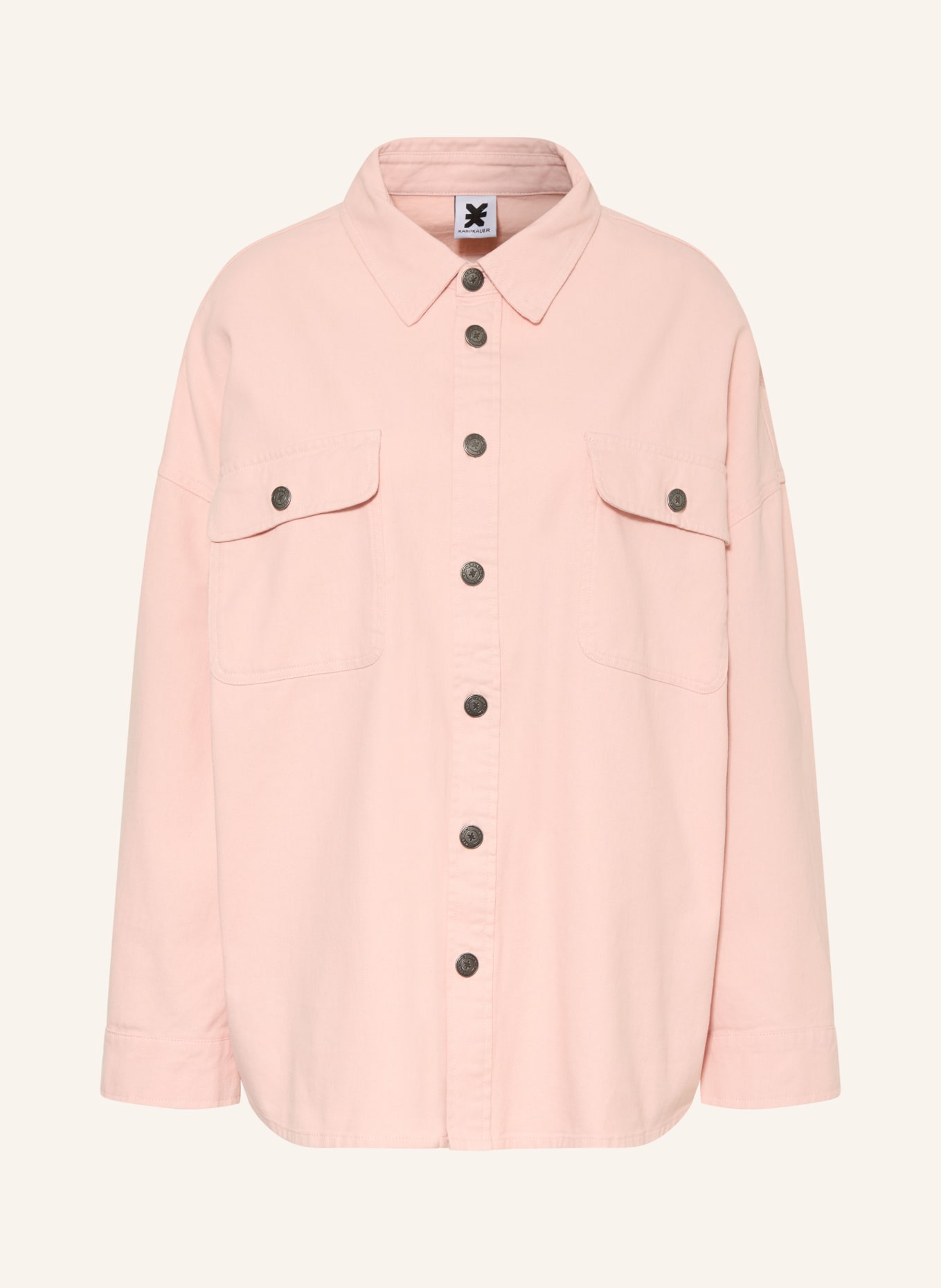 KARO KAUER Surchemise en jean: ROSE CLAIR / ROSÉ