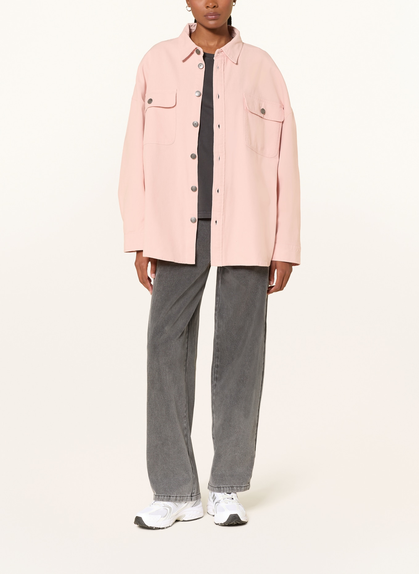 KARO KAUER Surchemise en jean: ROSE CLAIR / ROSÉ