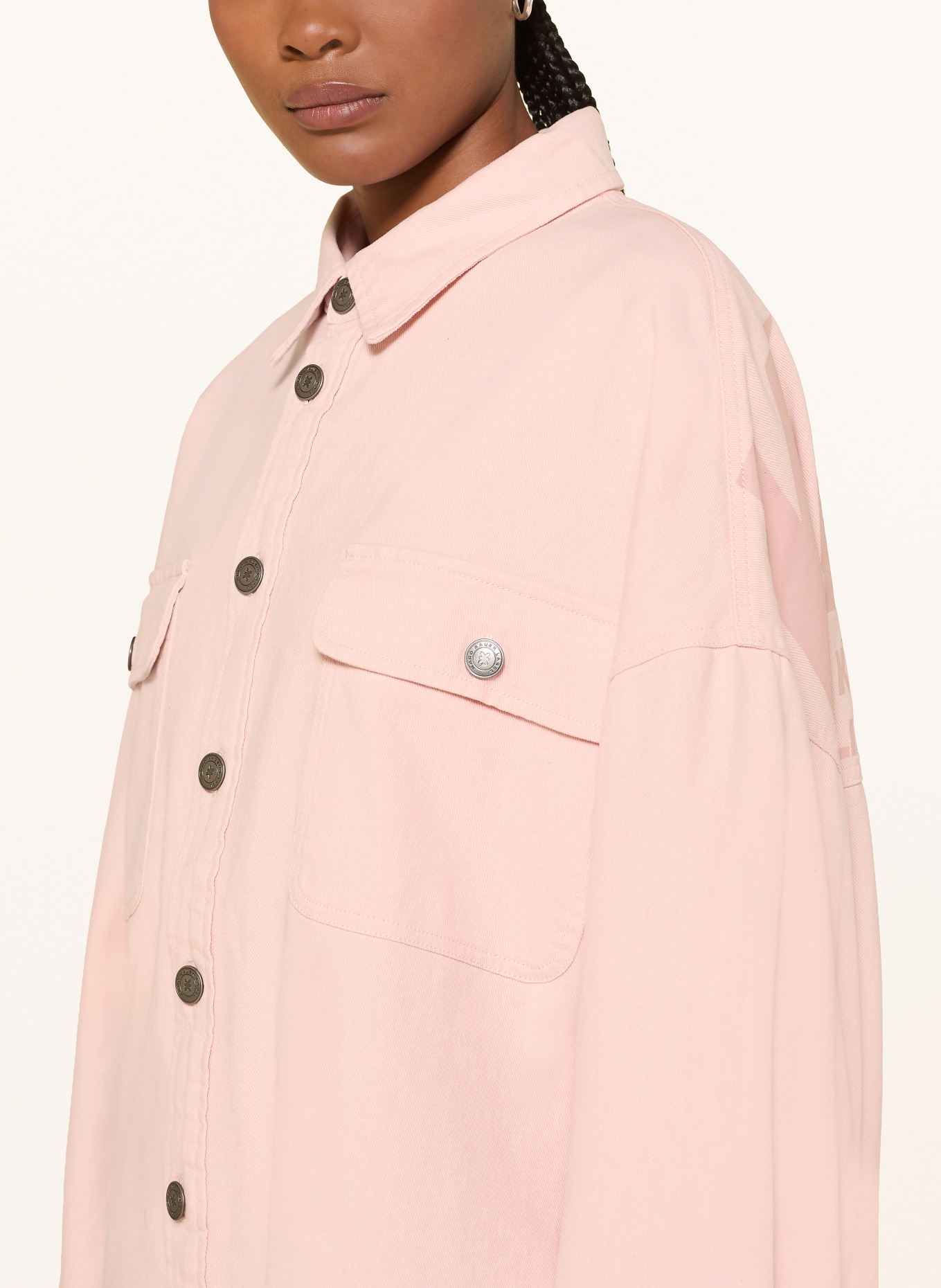 KARO KAUER Surchemise en jean: ROSE CLAIR / ROSÉ