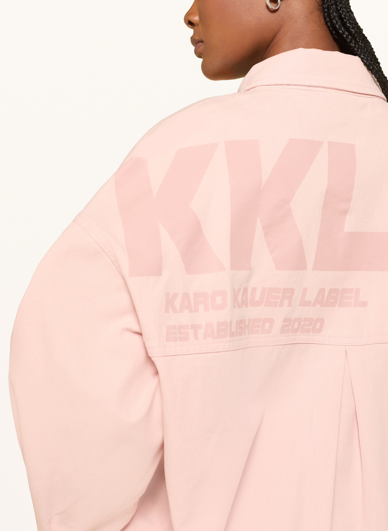 KARO KAUER Surchemise en jean: ROSE CLAIR / ROSÉ