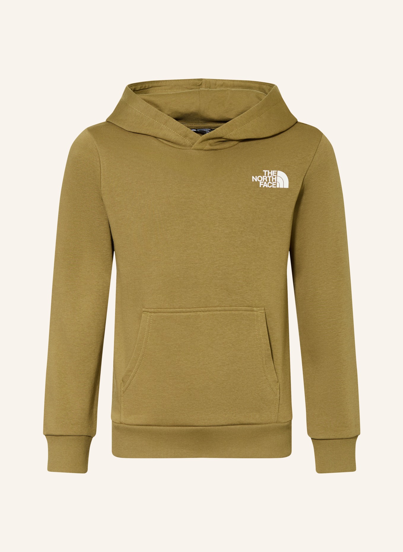 THE NORTH FACE mikina s kapucí: KHAKI / BÍLÁ