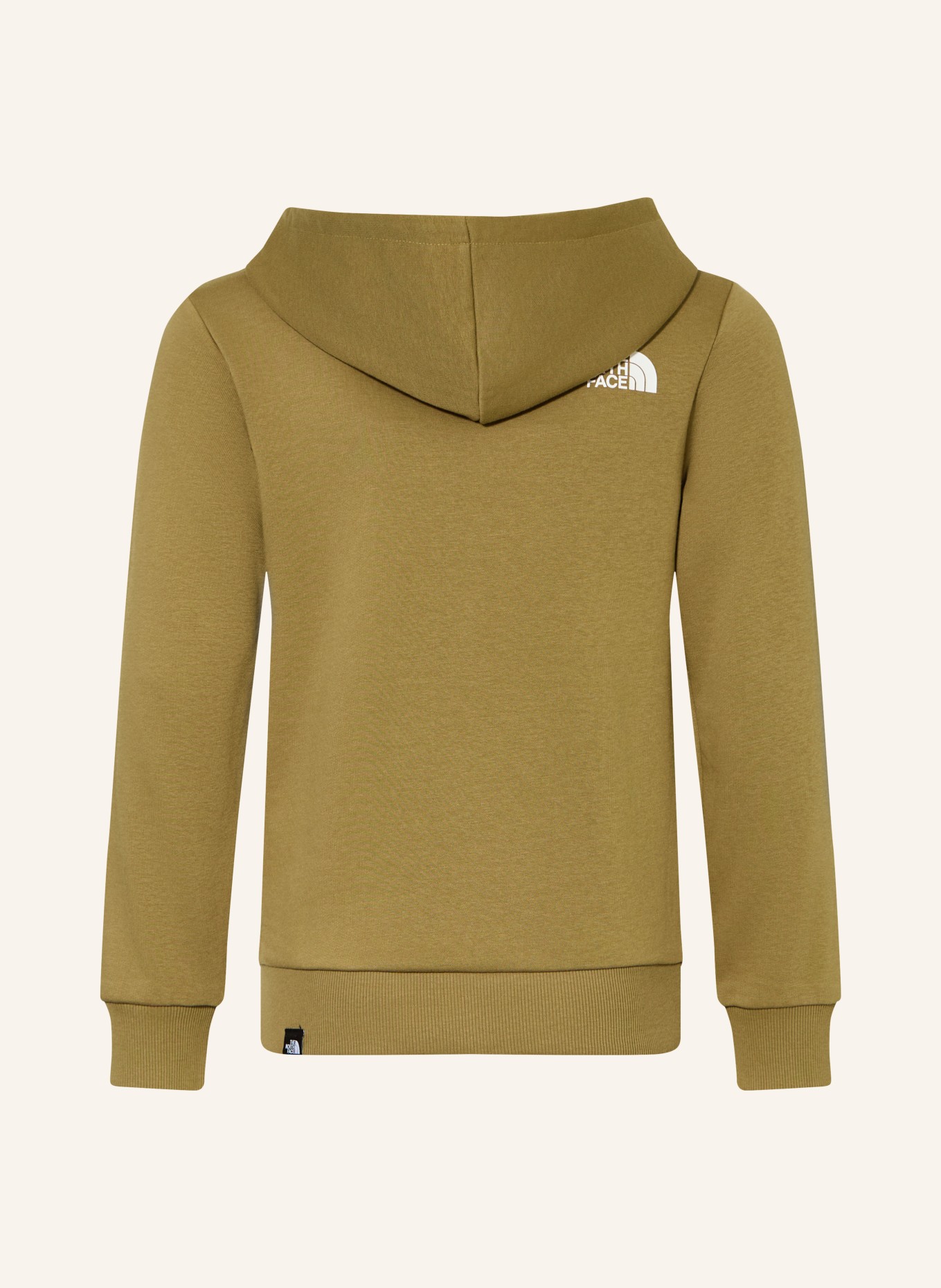 THE NORTH FACE mikina s kapucí: KHAKI / BÍLÁ