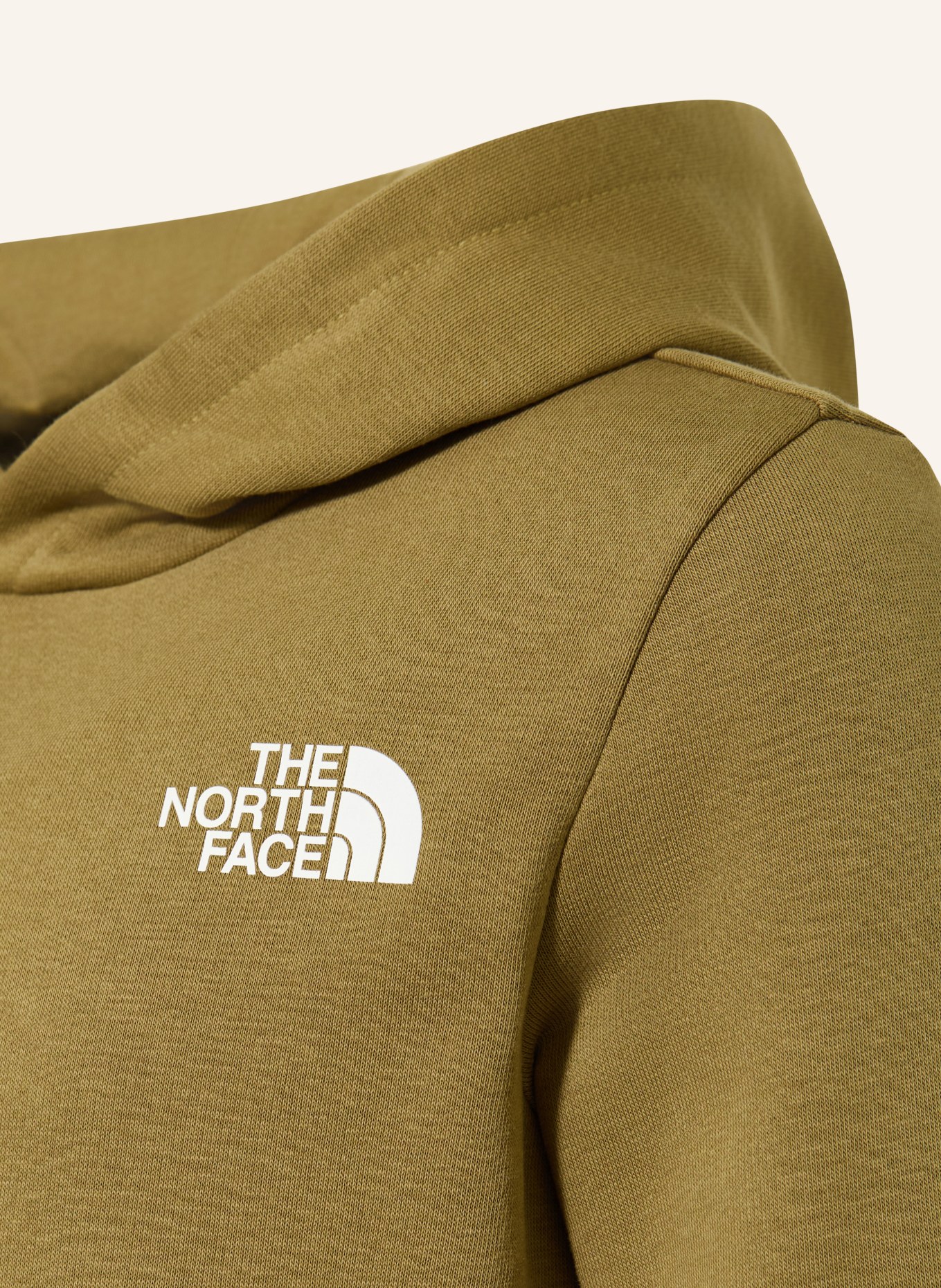 THE NORTH FACE mikina s kapucí: KHAKI / BÍLÁ