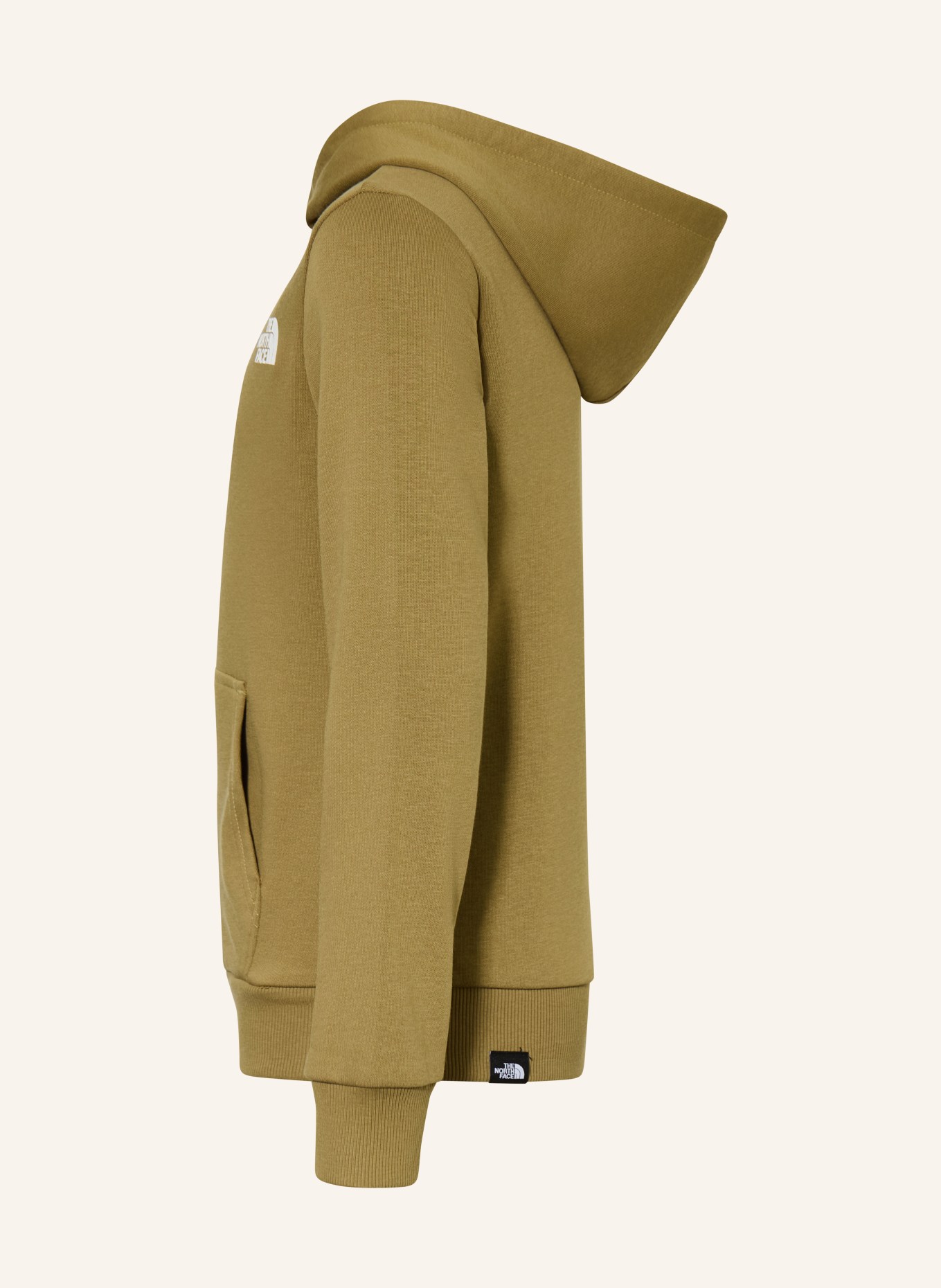 THE NORTH FACE mikina s kapucí: KHAKI / BÍLÁ