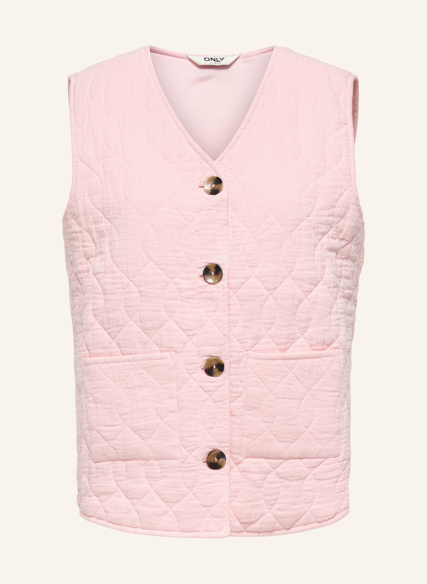 ONLY kamizelka pikowana: JASNORÓŻOWY
