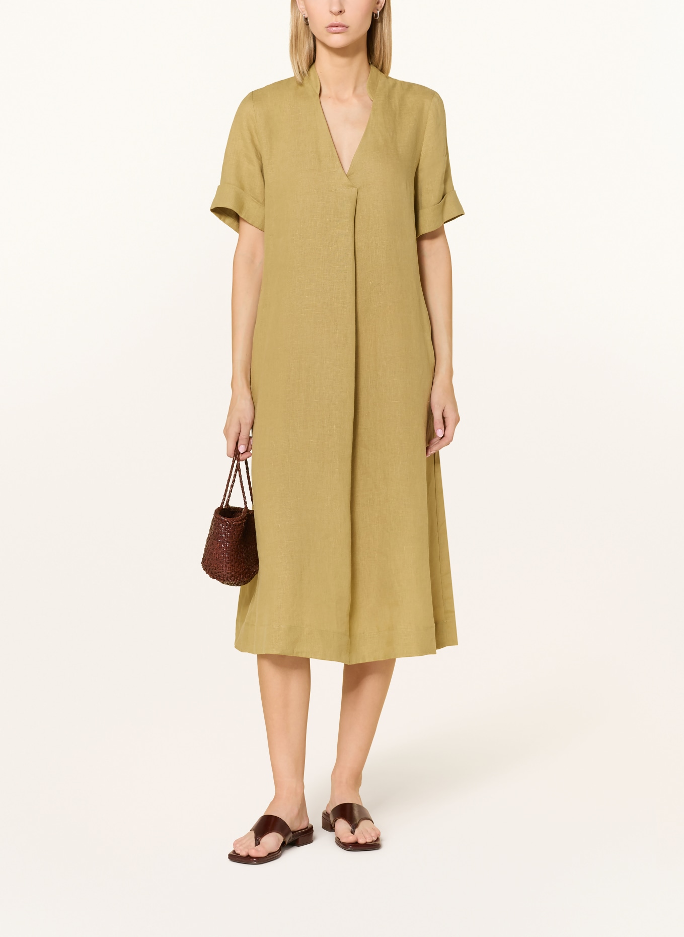 ELENA MIRO Leinenkleid: OLIV