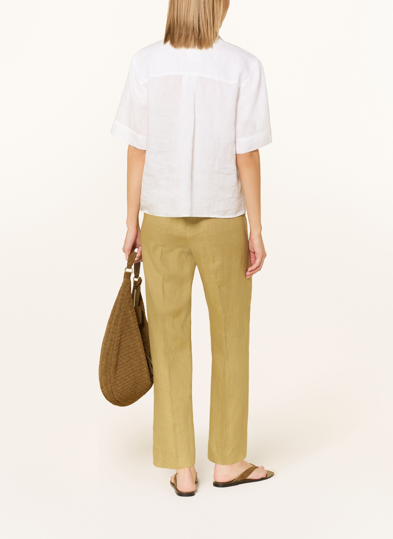 ELENA MIRO Marlenehose aus Leinen: HELLGRÜN