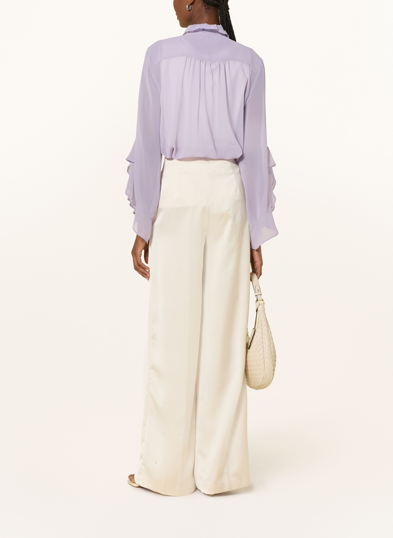 ELENA MIRO Blůza s odnímatelnou mašlí a volánky: SVĚTLE FIALOVÁ