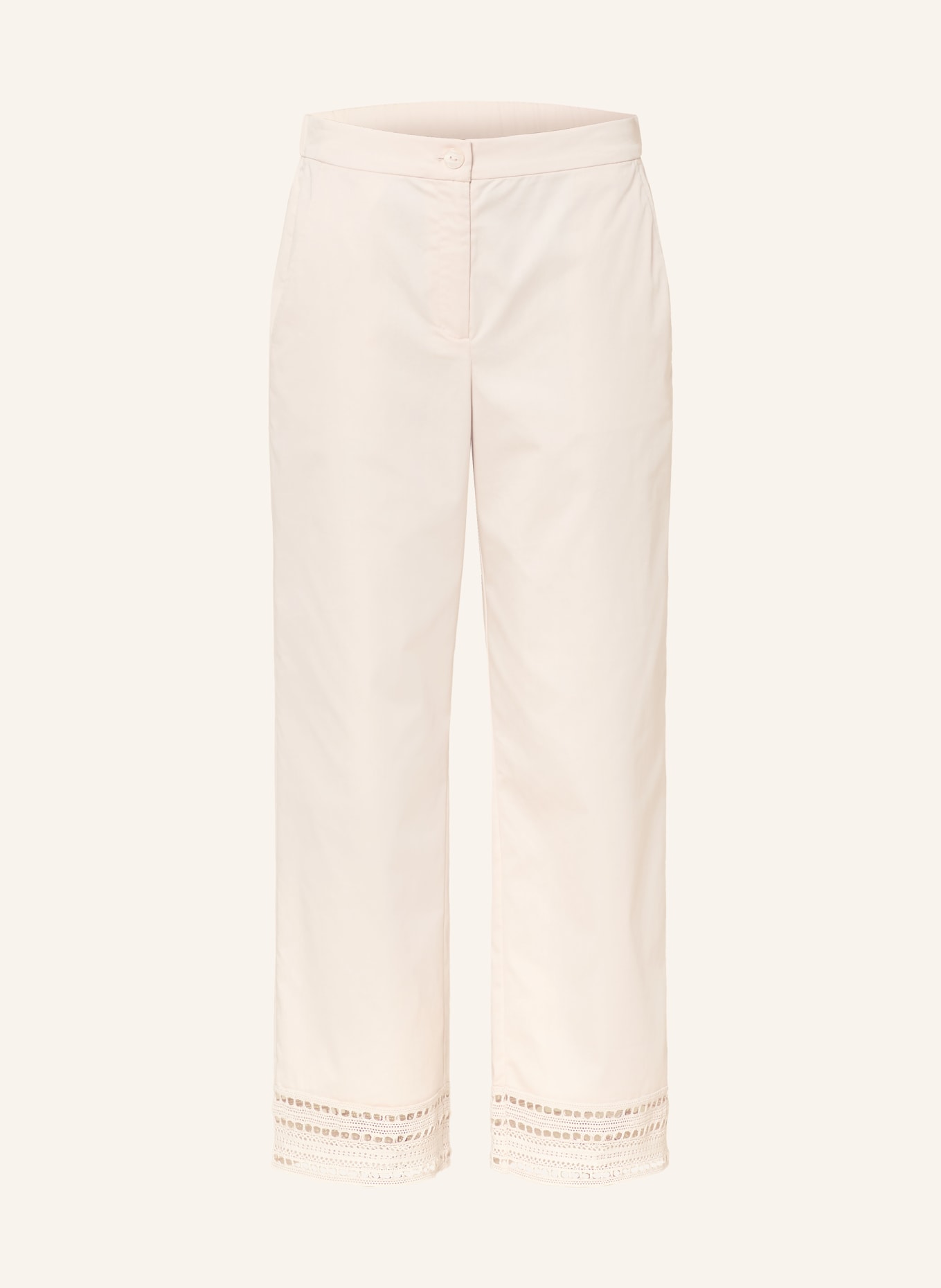 ELENA MIRO 7/8-broek met kant: BEIGE