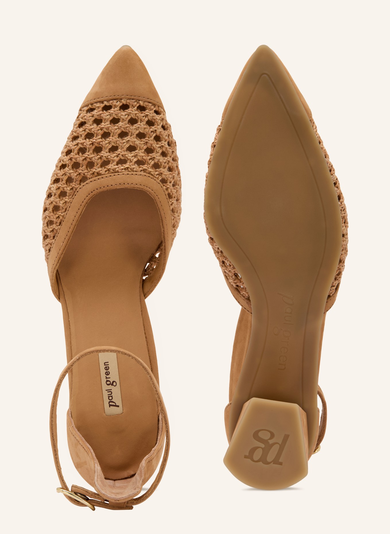 paul green Pumps: BRAUN / GOLD
