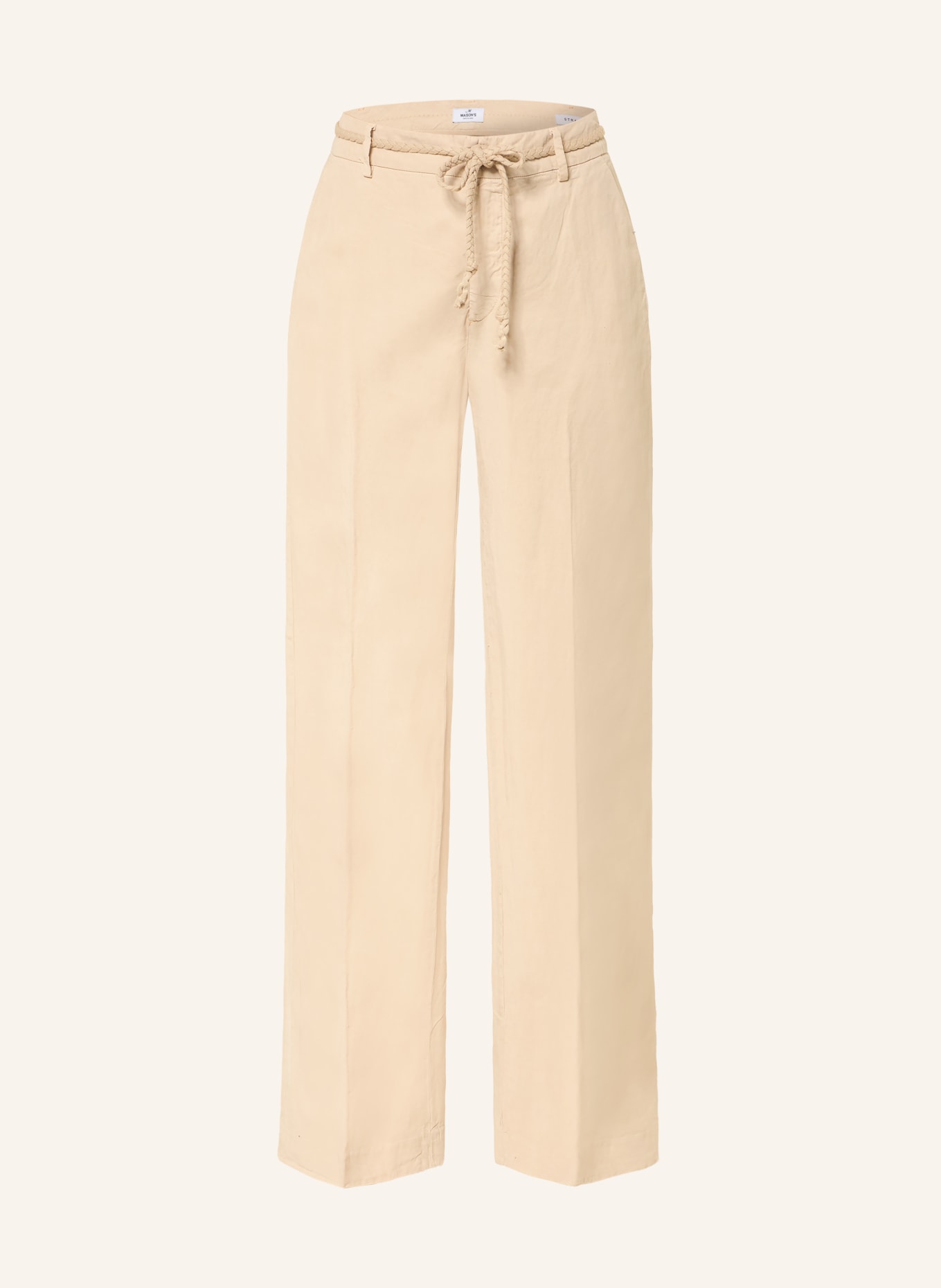MASON'S Spodnie z marszczeniami NEW YORK: BEŻOWY