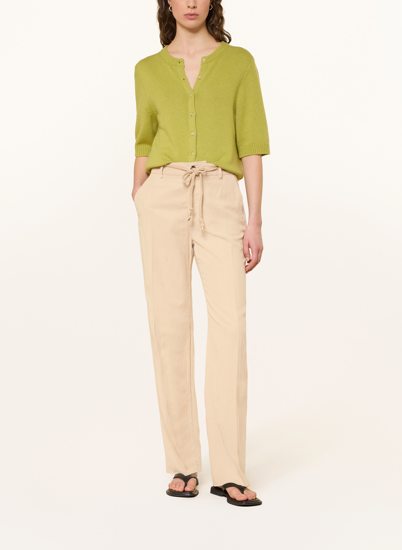 MASON'S Spodnie z marszczeniami NEW YORK: BEŻOWY