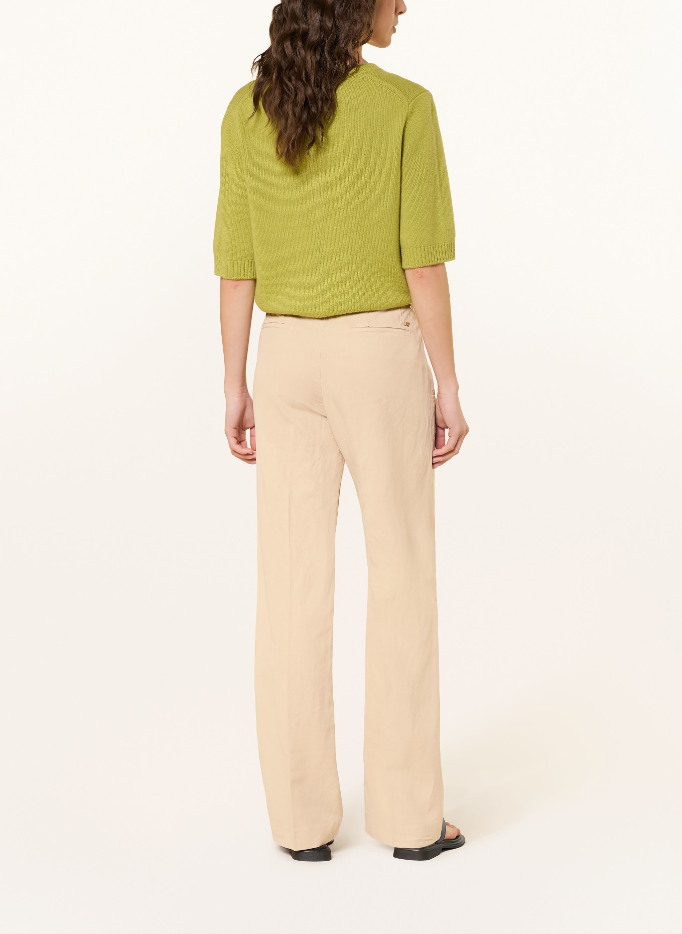 MASON'S Spodnie z marszczeniami NEW YORK: BEŻOWY