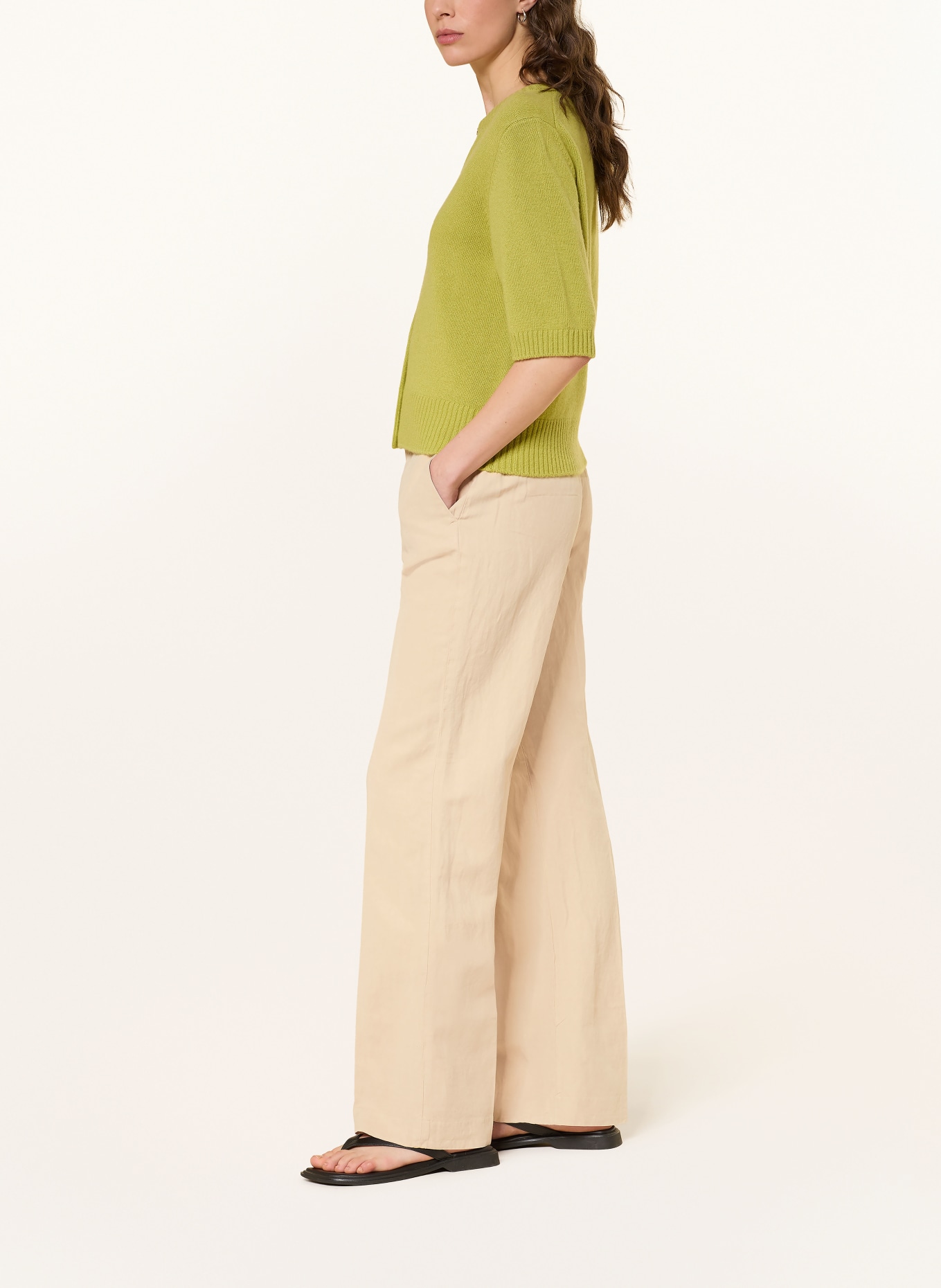 MASON'S Spodnie z marszczeniami NEW YORK: BEŻOWY