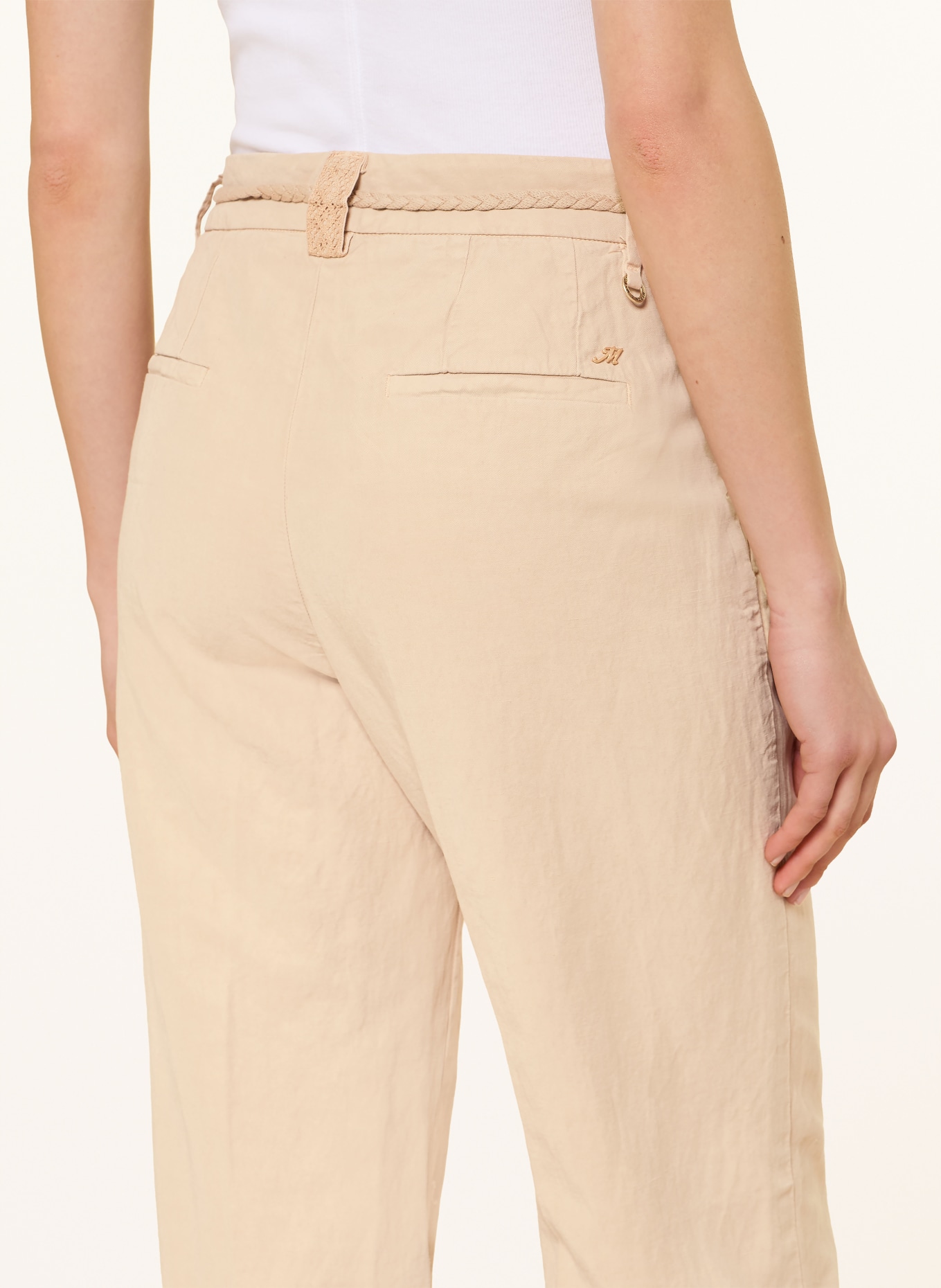 MASON'S Spodnie z marszczeniami NEW YORK: BEŻOWY