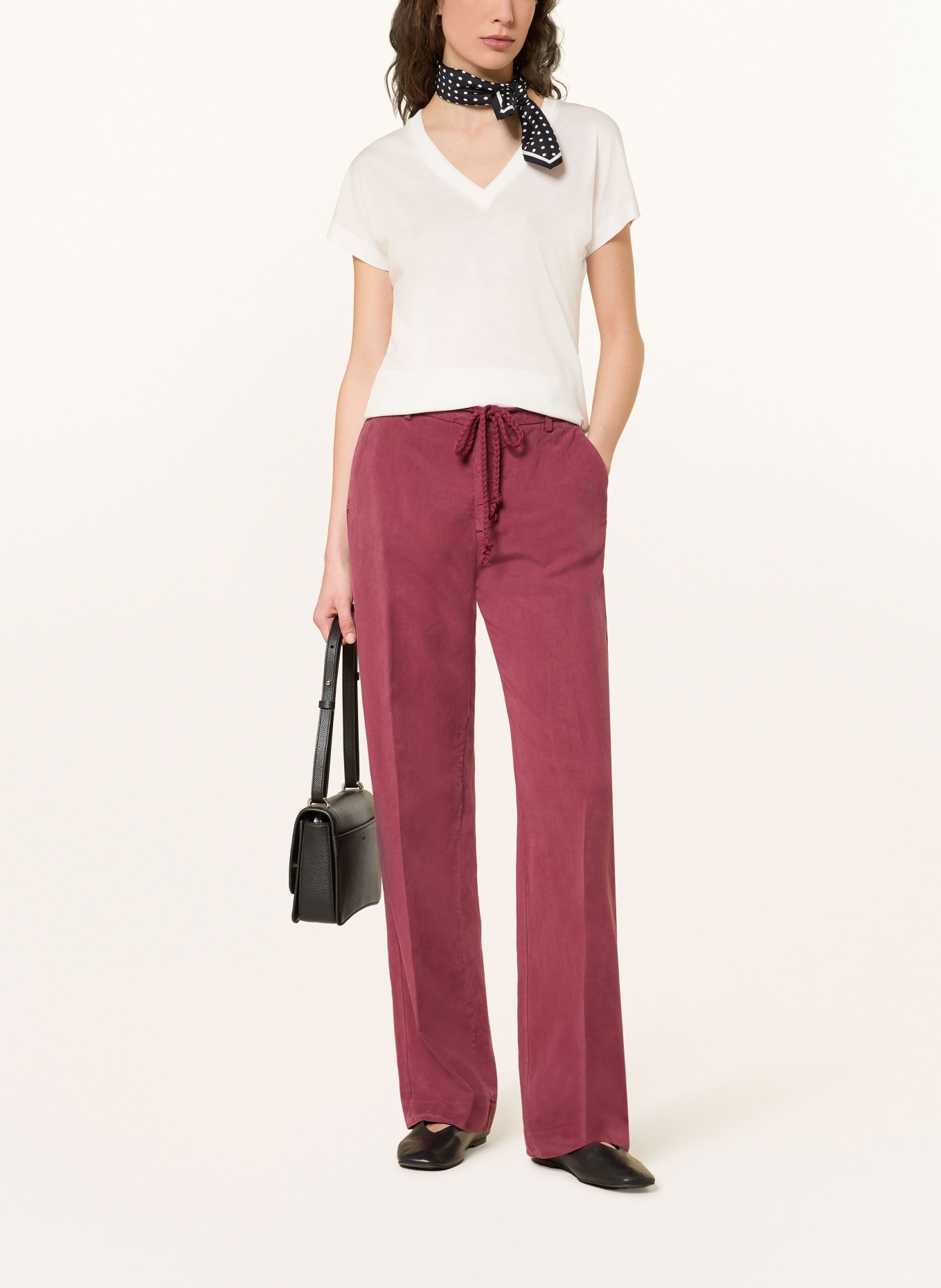 MASON'S Spodnie z marszczeniami NEW YORK: CIEMNOCZERWONY