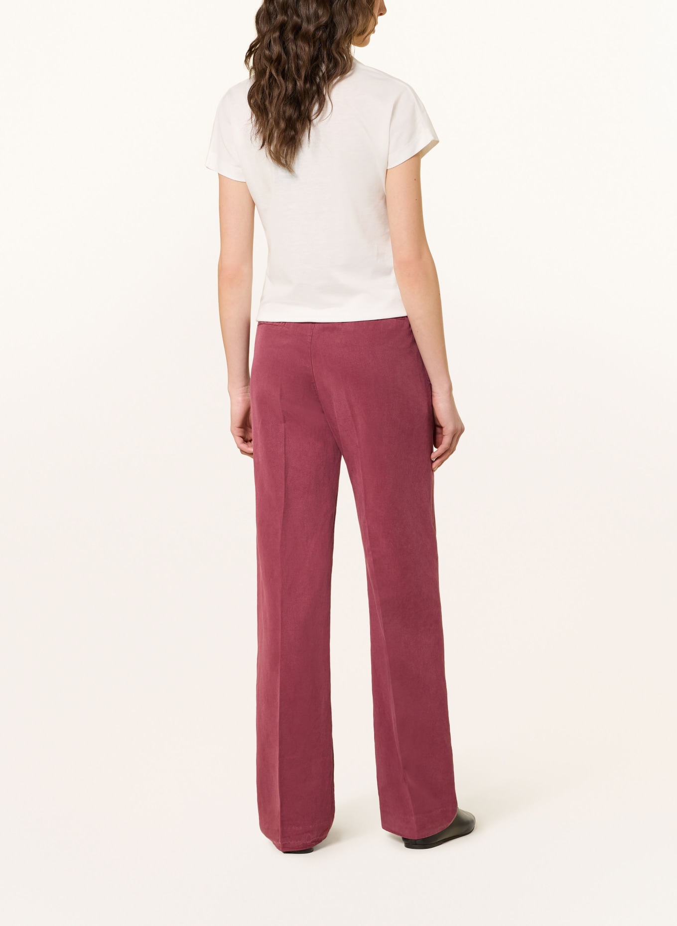 MASON'S Spodnie z marszczeniami NEW YORK: CIEMNOCZERWONY