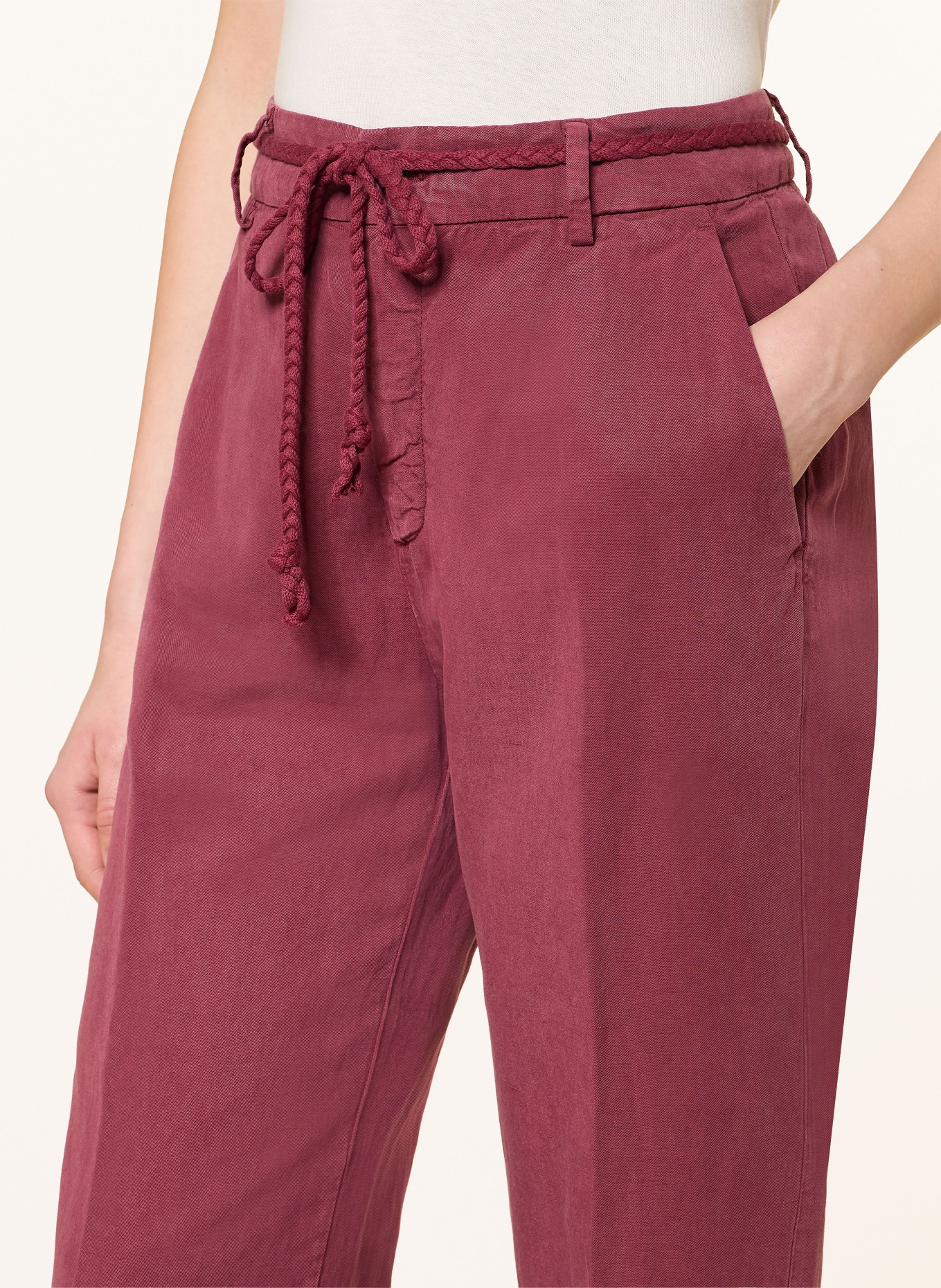 MASON'S Spodnie z marszczeniami NEW YORK: CIEMNOCZERWONY