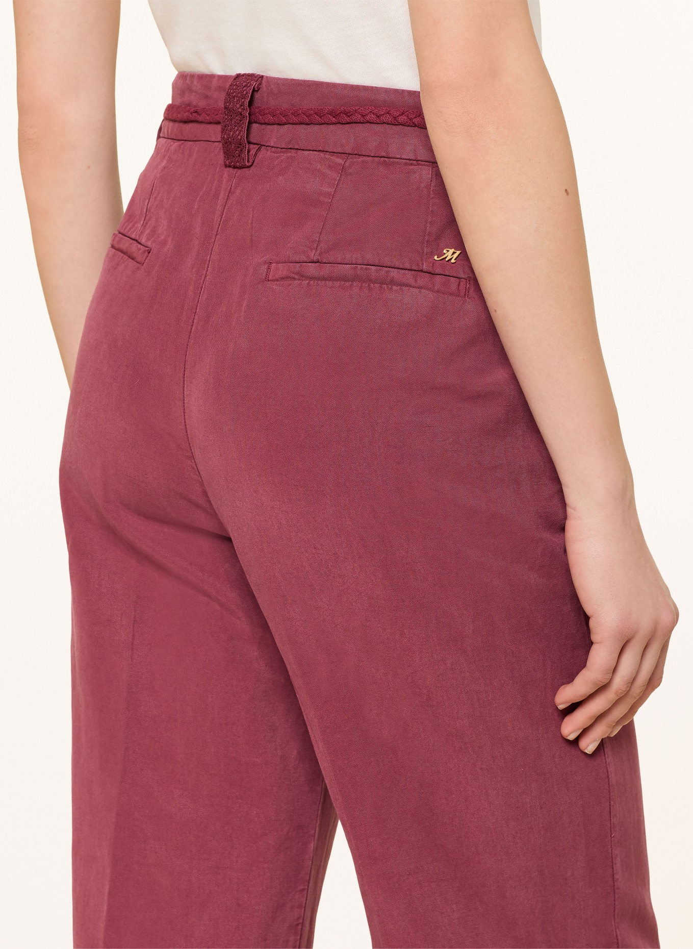 MASON'S Spodnie z marszczeniami NEW YORK: CIEMNOCZERWONY