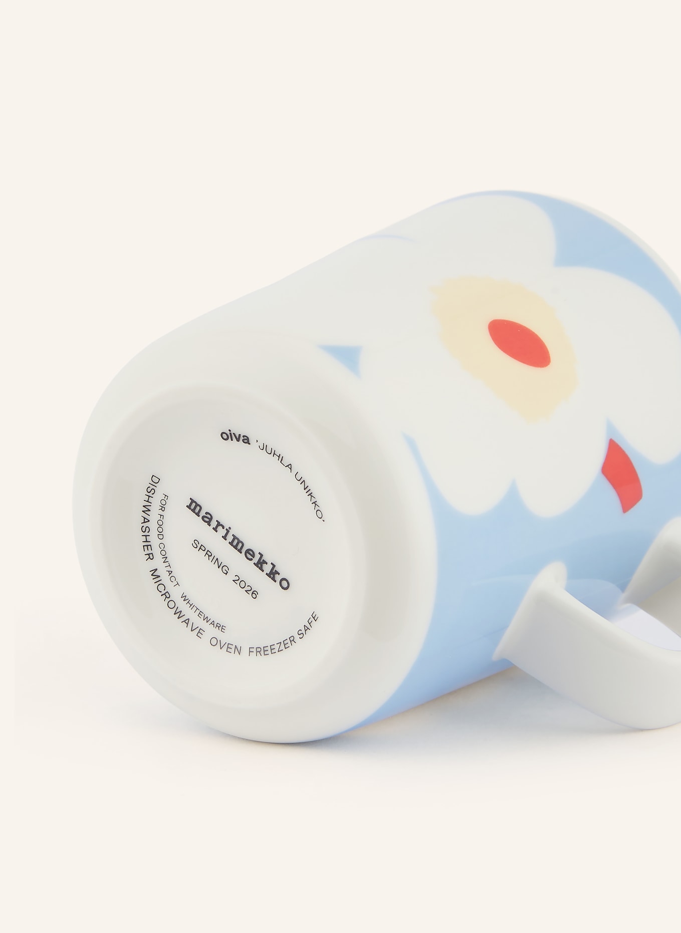 marimekko 2er-Set Henkelbecher OIVA/JUHLA: WEISS / ORANGE / HELLBLAU