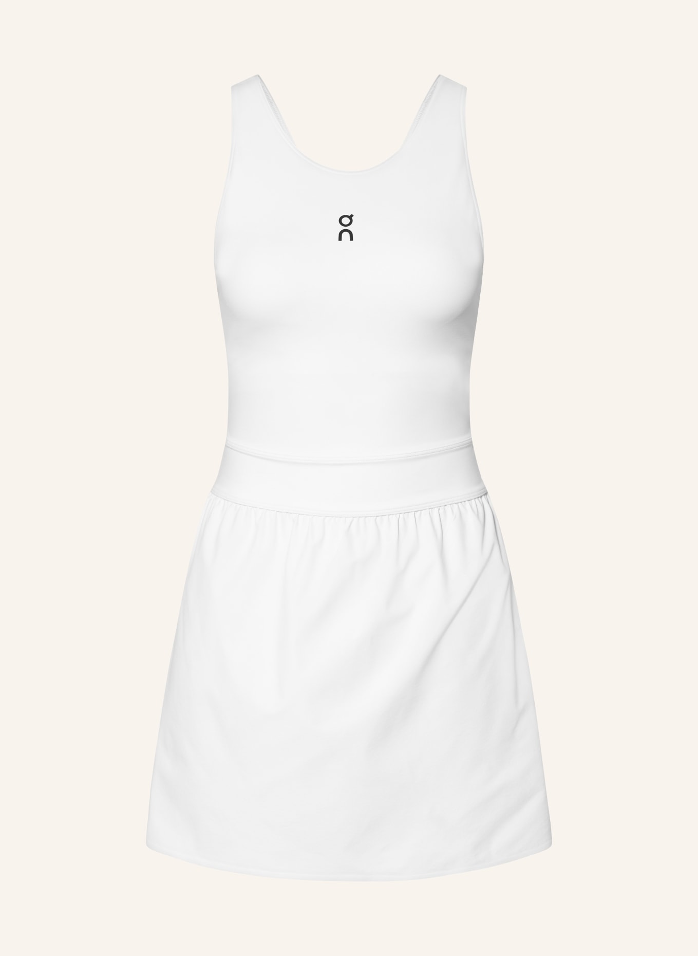 On COURT DRESS SPLIT tennis dress with cutouts: WHITE