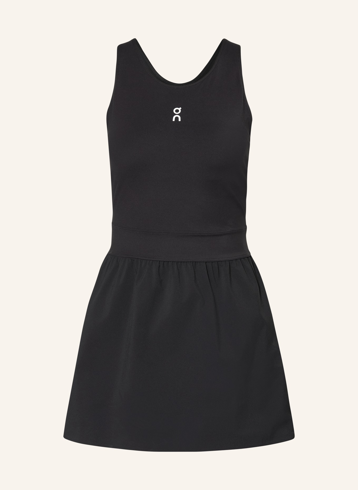 On COURT DRESS SPLIT tennis dress with cutouts: BLACK