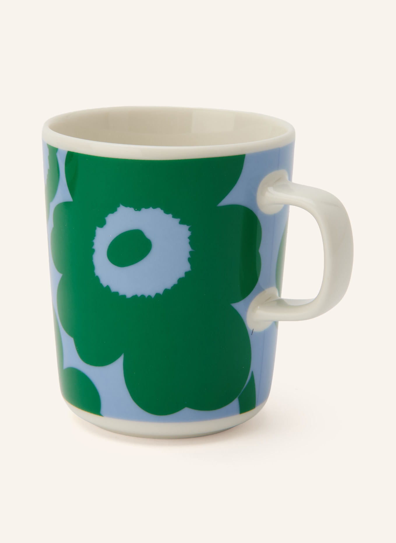 marimekko 4-Piece OIVA/UNIKKO Breakfast Set: GREEN / CREAM / LIGHT BLUE